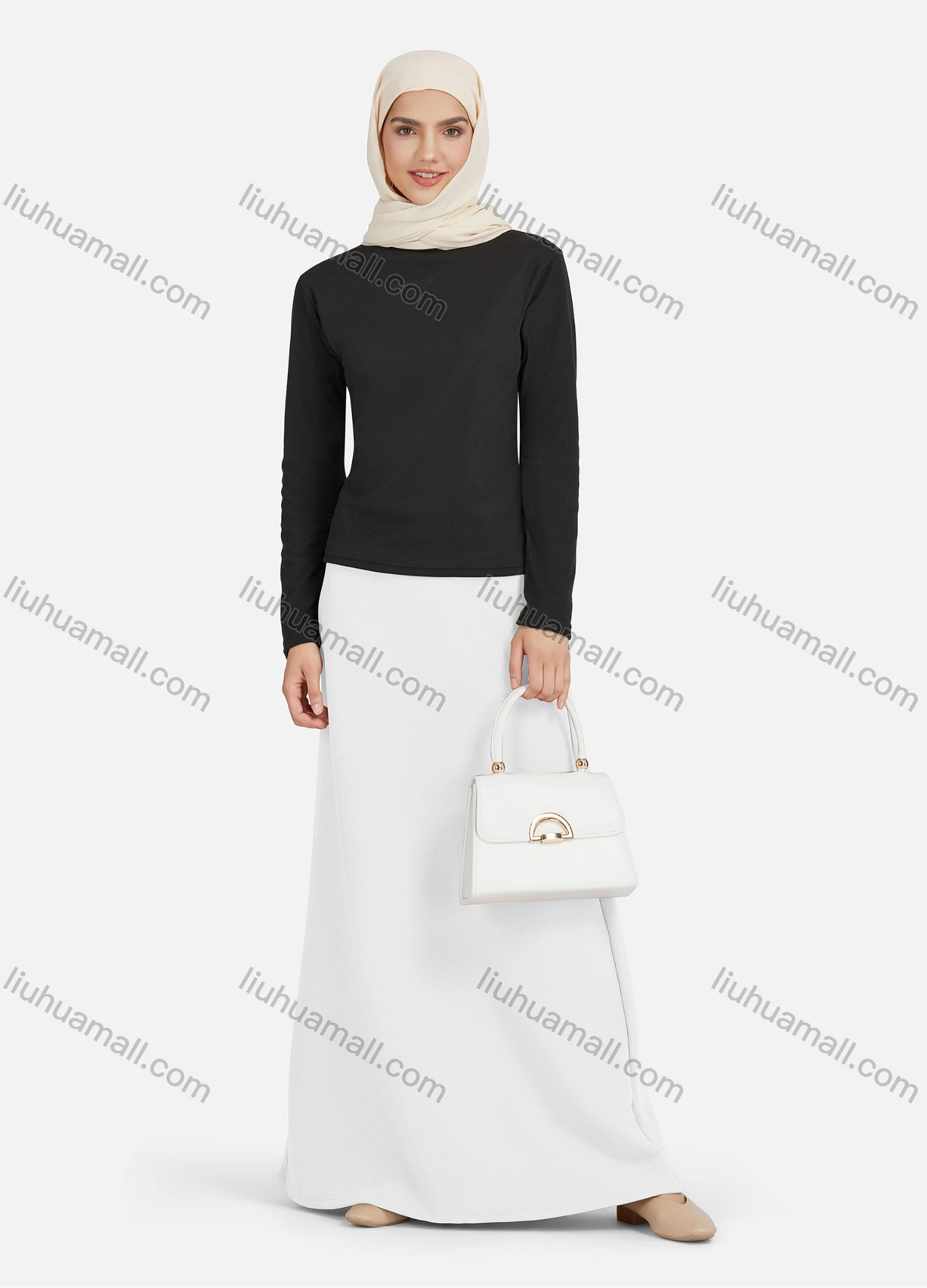 Wholesale Women's Casual Plain Elastic High Waist Maxi Skirts 1363# - Liuhuamall