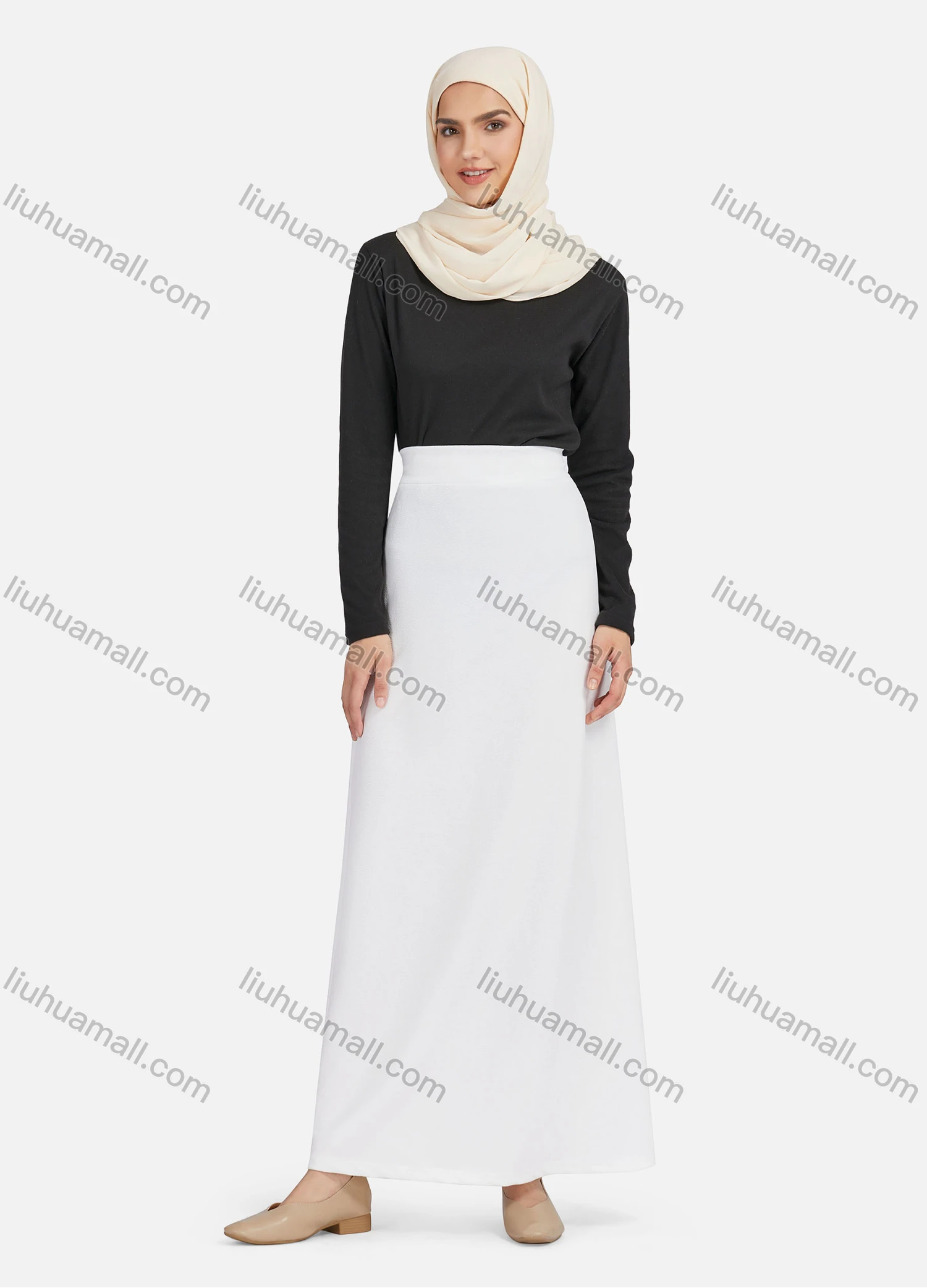 Wholesale Women's Casual Plain Elastic High Waist Maxi Skirts 1363# - Liuhuamall