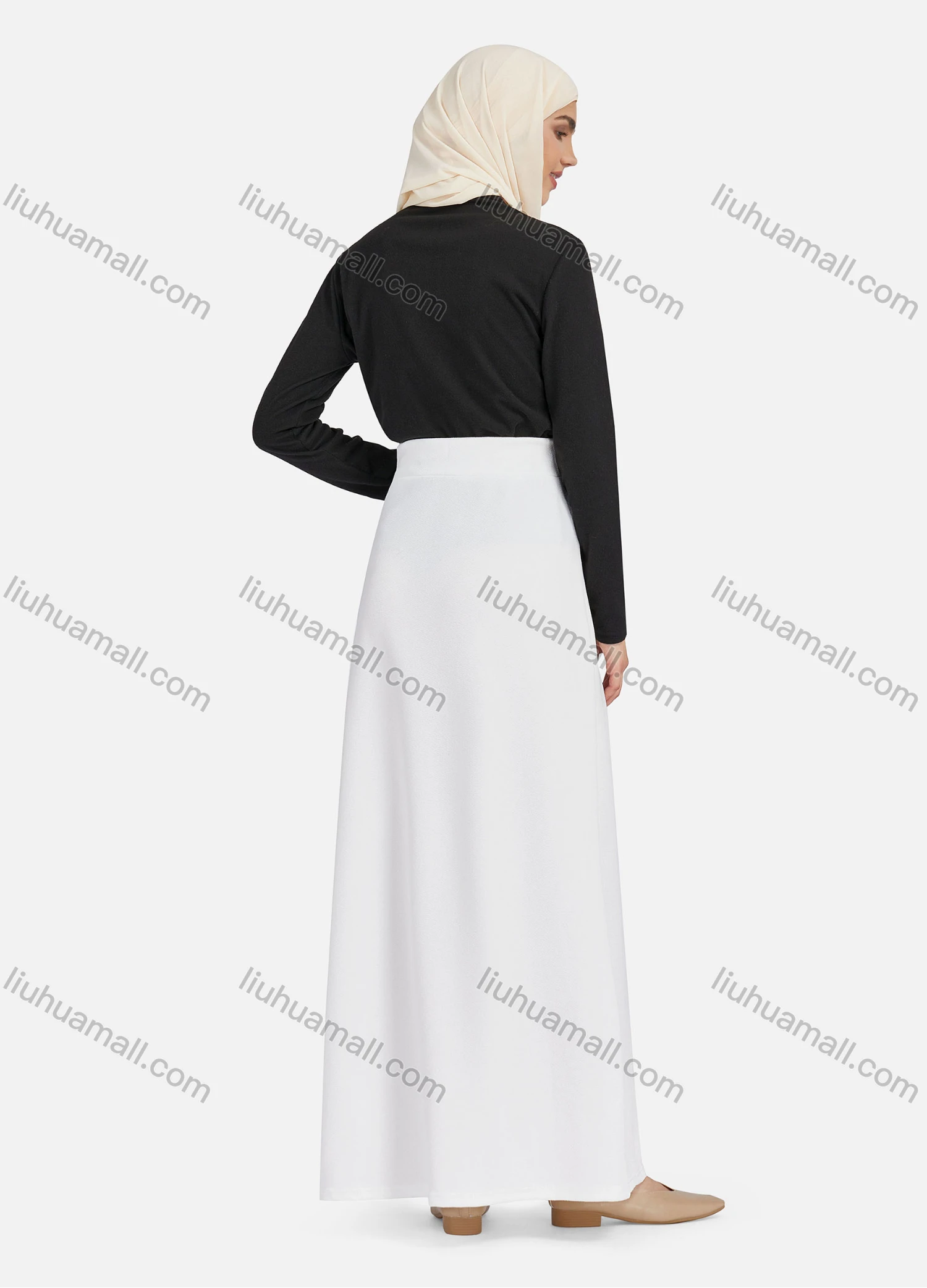 Wholesale Women's Casual Plain Elastic High Waist Maxi Skirts 1363# - Liuhuamall