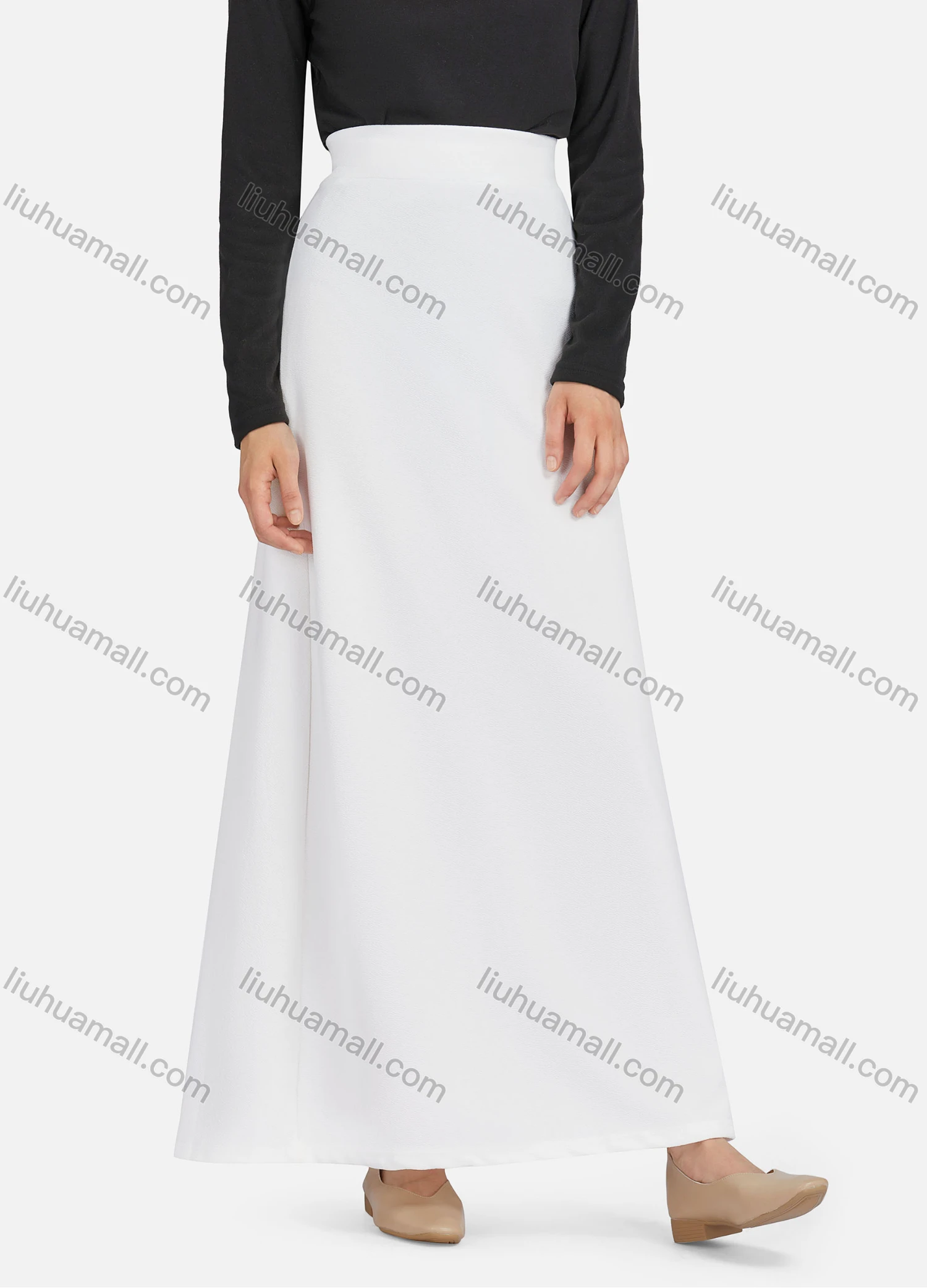 Wholesale Women's Casual Plain Elastic High Waist Maxi Skirts 1363# - Liuhuamall