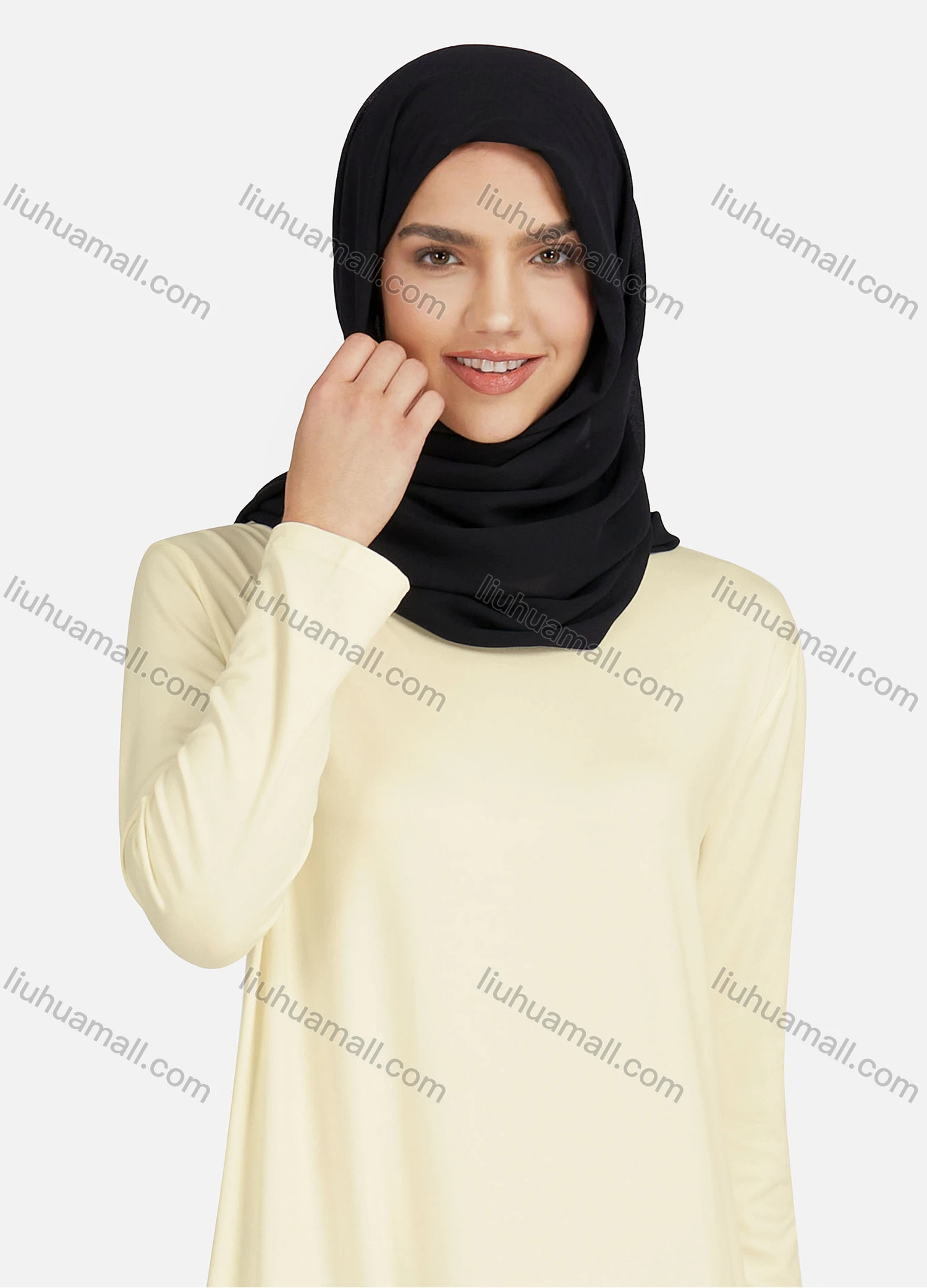 Wholesale Women's Casual Plain Round Neck Long Sleeve Maxi Dress 1364# - Liuhuamall