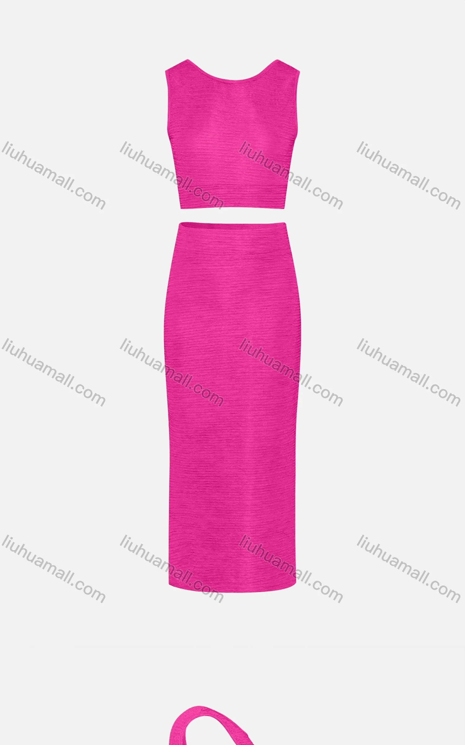 Wholesale Women's Sexy Plain Crop Backless Tie Back Tank Top 2-piece Set 313# - Liuhuamall