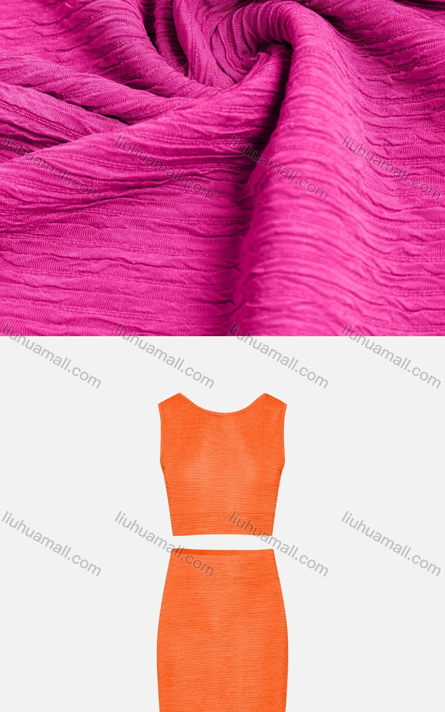 Wholesale Women's Sexy Plain Crop Backless Tie Back Tank Top 2-piece Set 313# - Liuhuamall