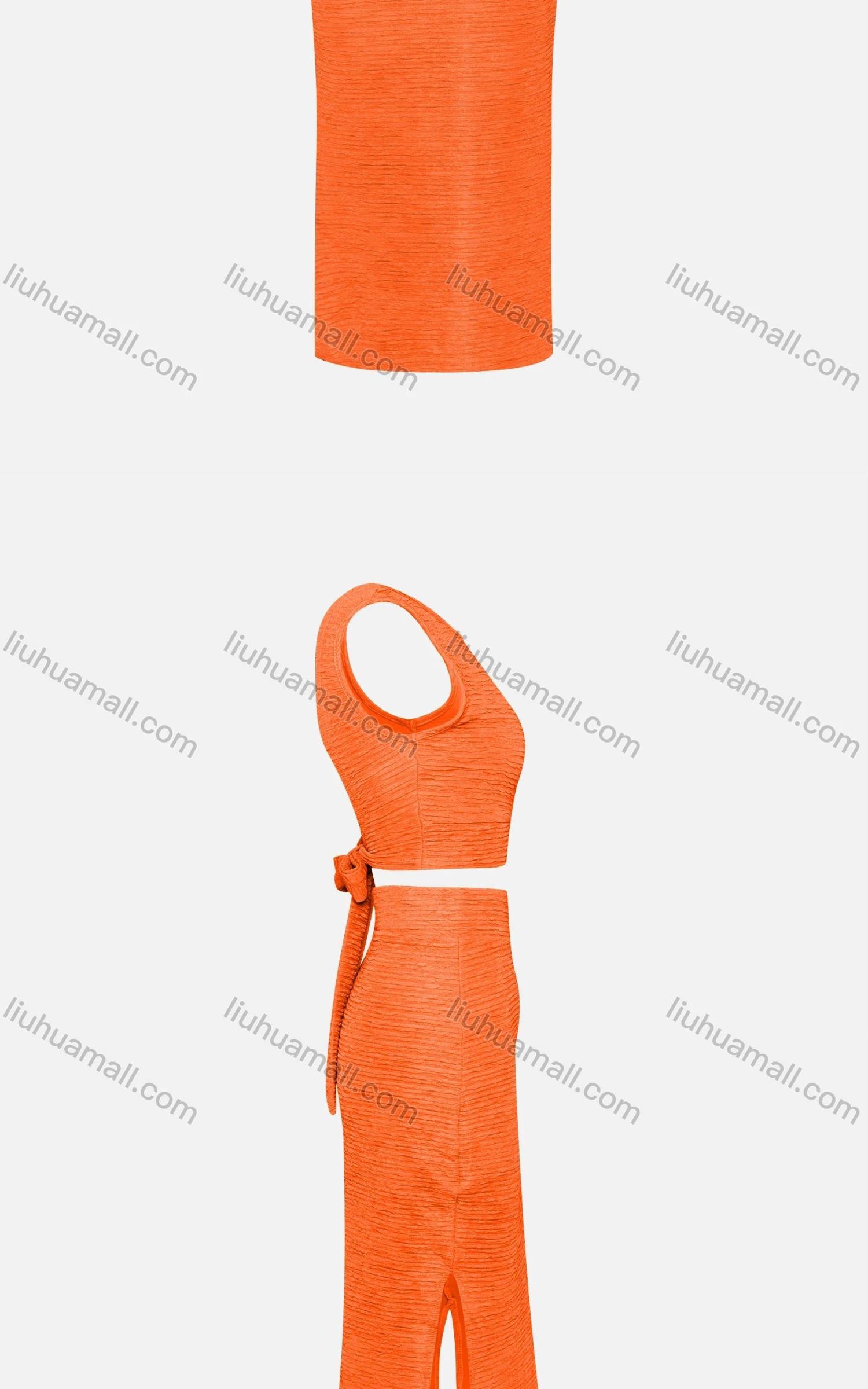 Wholesale Women's Sexy Plain Crop Backless Tie Back Tank Top 2-piece Set 313# - Liuhuamall