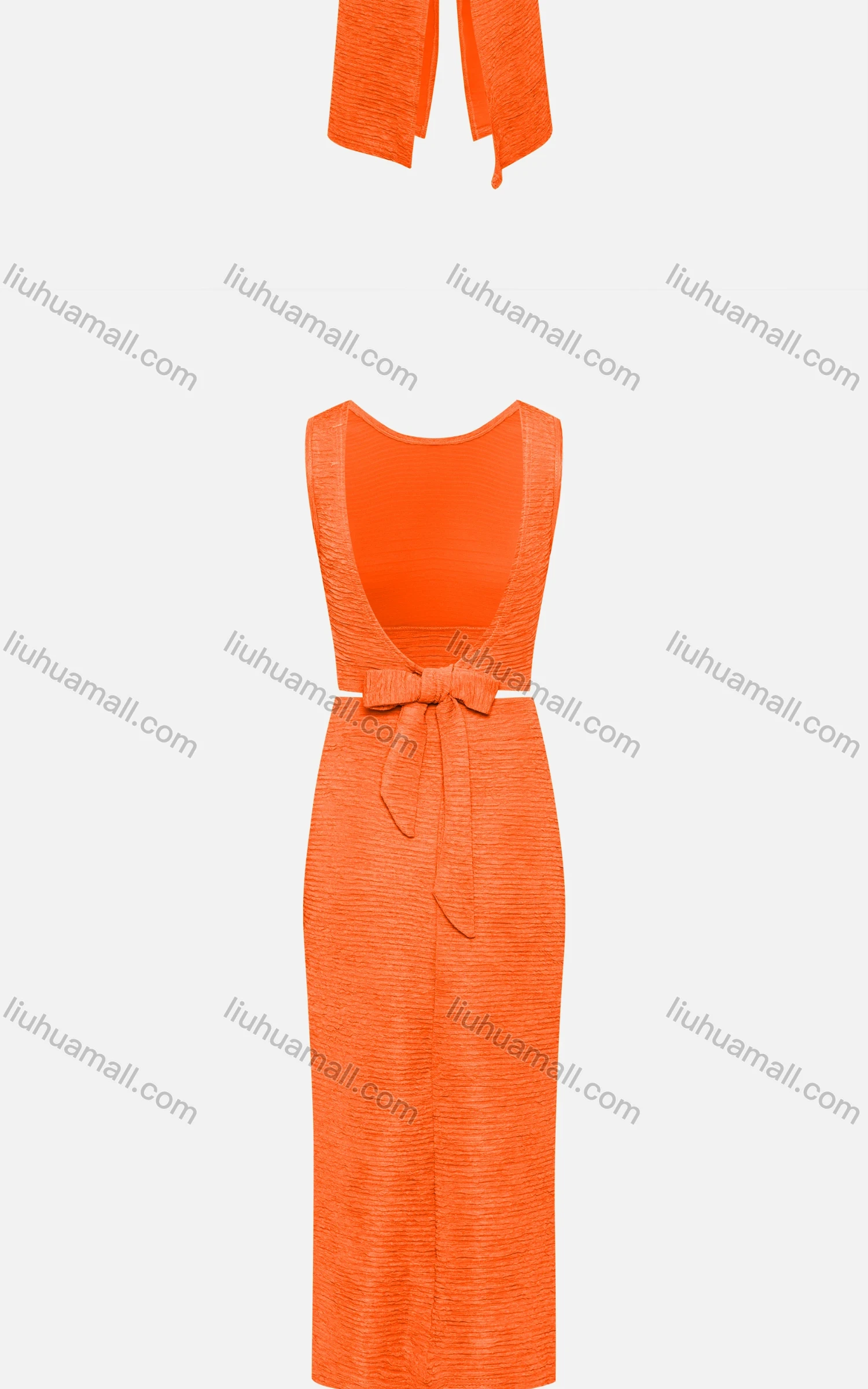 Wholesale Women's Sexy Plain Crop Backless Tie Back Tank Top 2-piece Set 313# - Liuhuamall