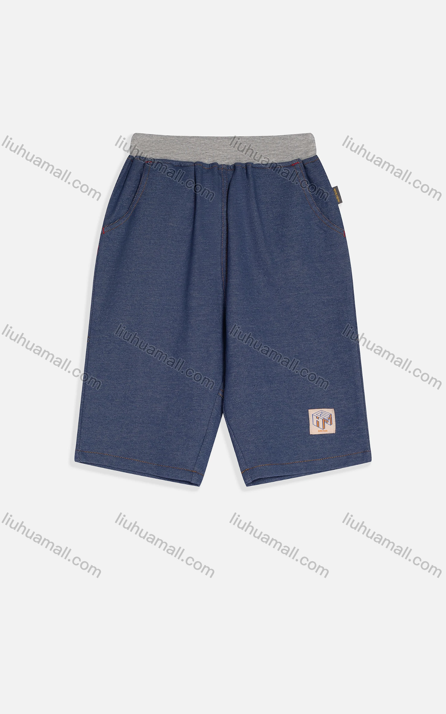 Wholesale Kid's Casual Multiple Pockets Label Sewing Knit Denim Shorts MB20BKZ363# - Liuhuamall