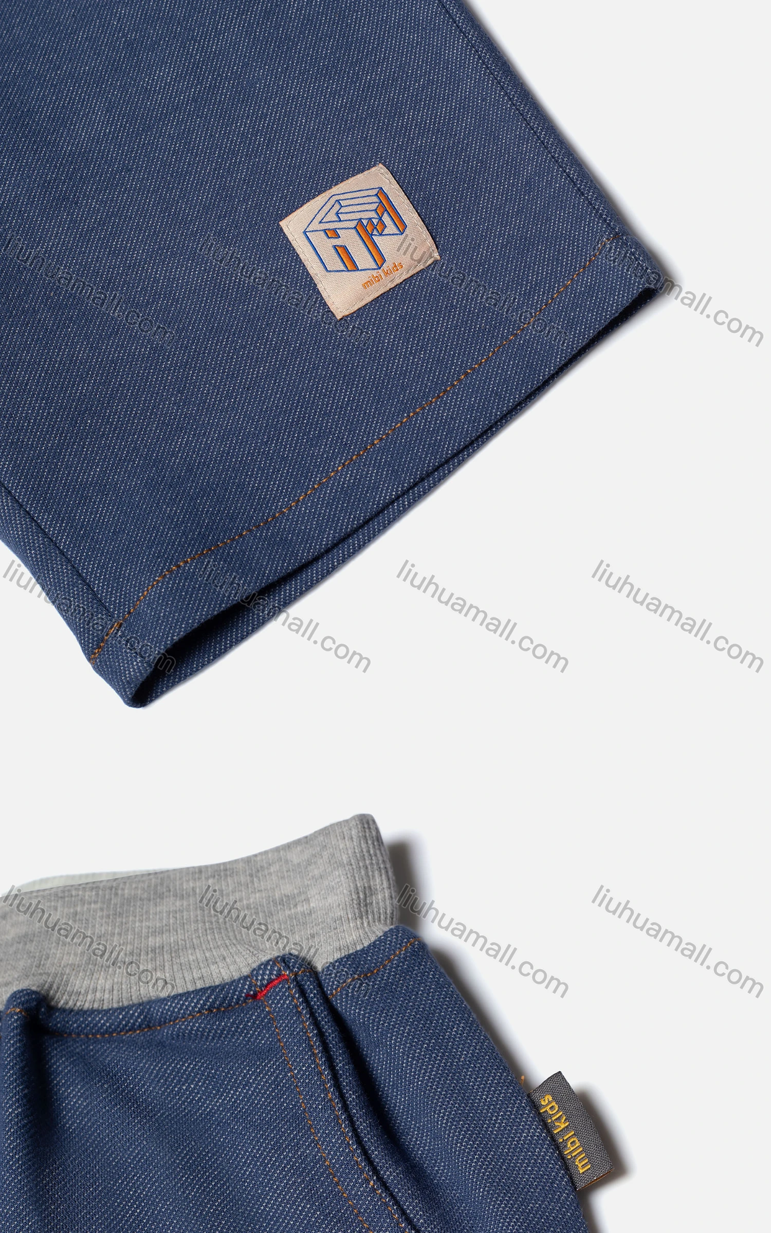 Wholesale Kid's Casual Multiple Pockets Label Sewing Knit Denim Shorts MB20BKZ363# - Liuhuamall