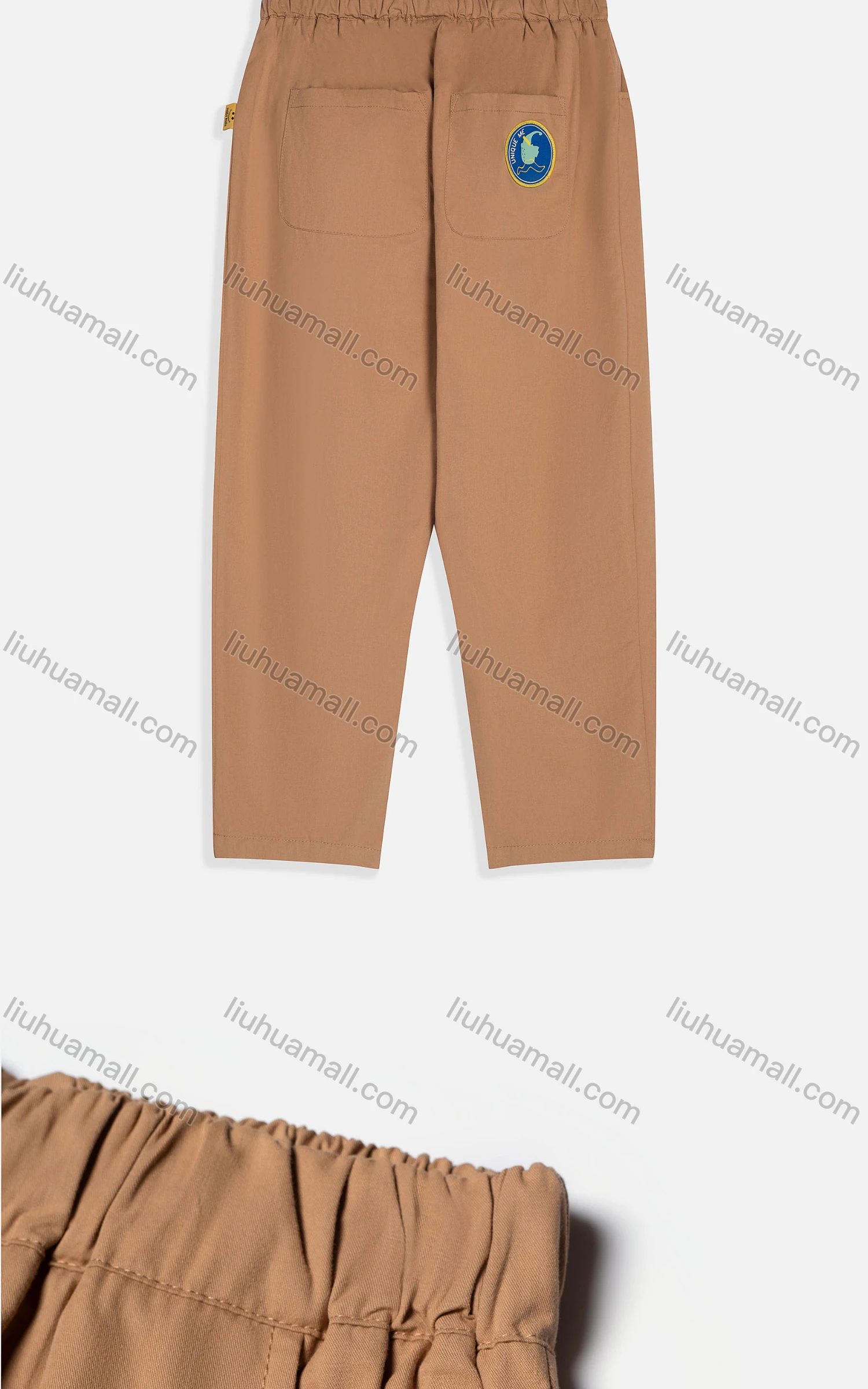 Wholesale Kid's Casual Plain Slant Pockets Elastic Waist Pants MB21BK496# - Liuhuamall