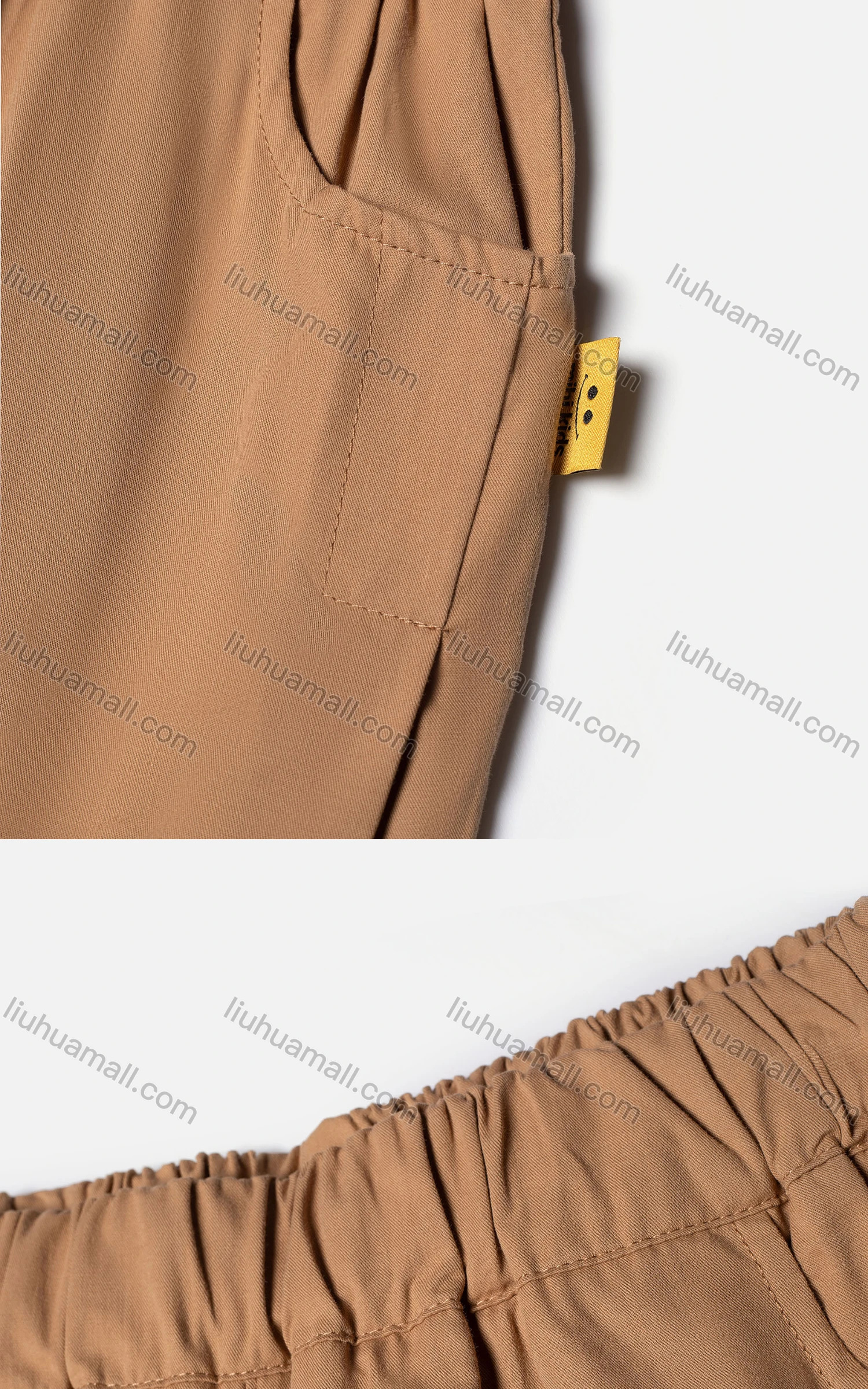 Wholesale Kid's Casual Plain Slant Pockets Elastic Waist Pants MB21BK496# - Liuhuamall