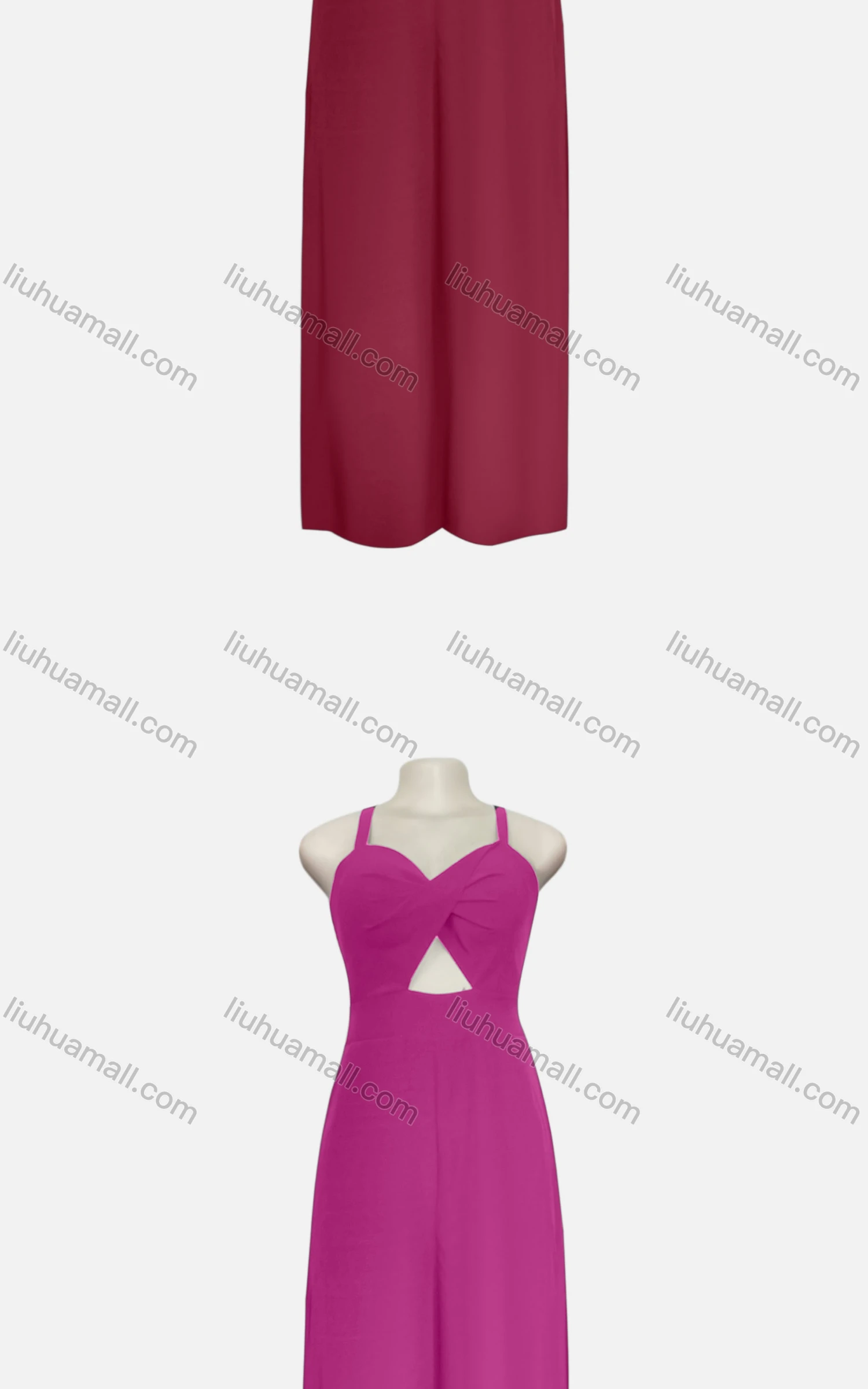Wholesale Women's Sexy Plain Spaghetti Strap High Waist Twist Hollow Out Jumpsuit - Liuhuamall