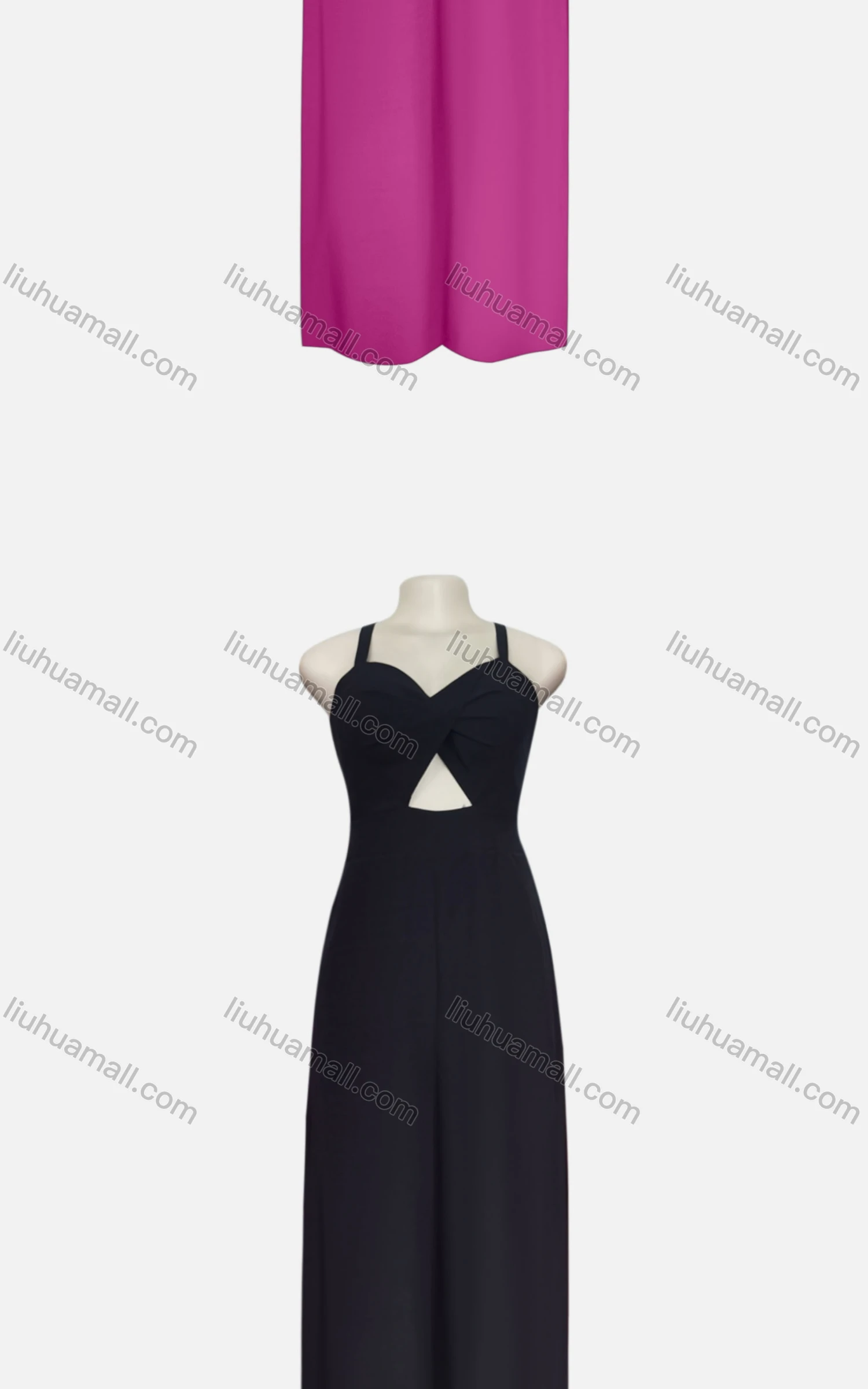 Wholesale Women's Sexy Plain Spaghetti Strap High Waist Twist Hollow Out Jumpsuit - Liuhuamall