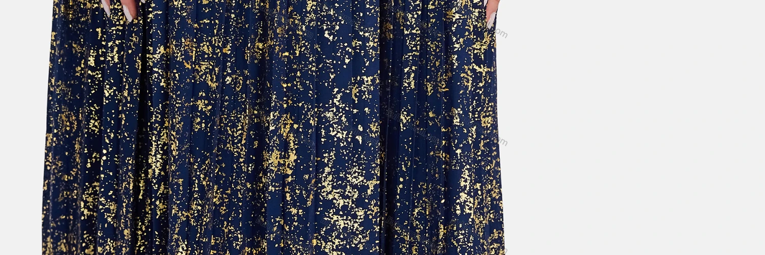 Wholesale Women's Casual Bishop Sleeve Bronzed Print Wrap Tie Front Chiffon Dress - Liuhuamall