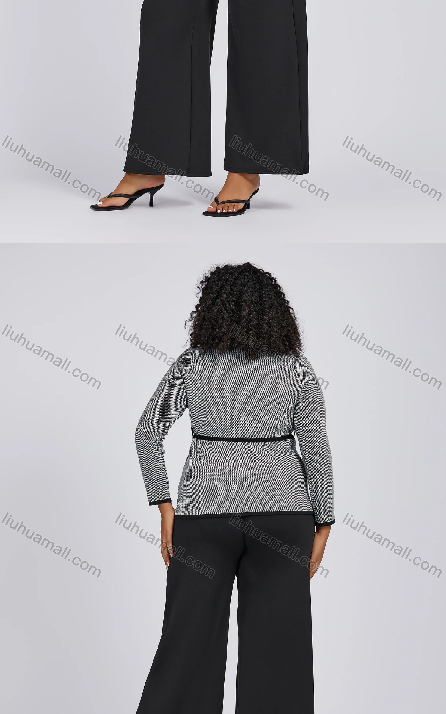 Wholesale Women's Casual Plus Size Button Down Patch Pockets Floral Knitted Jackets - Liuhuamall