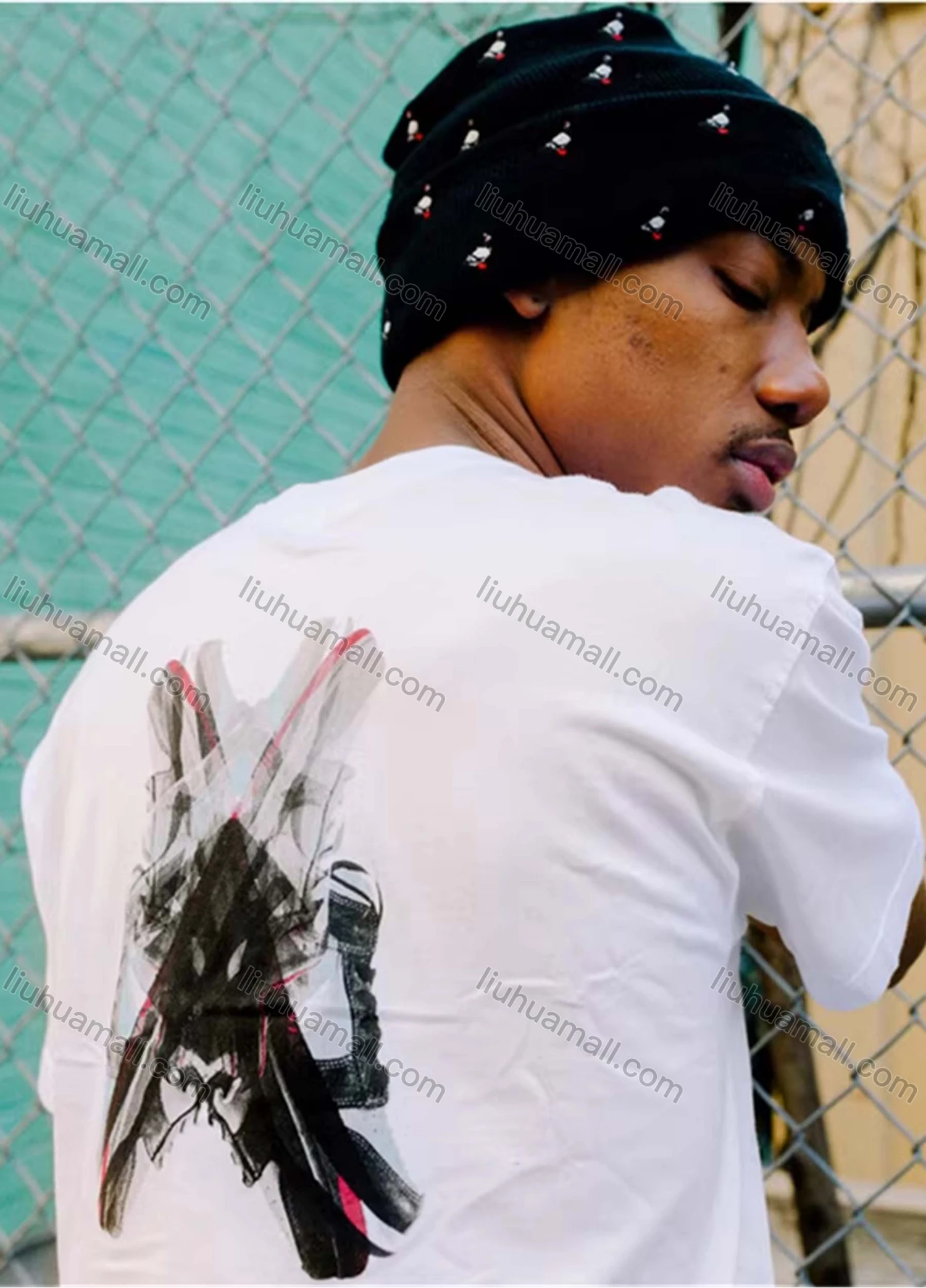 Wholesale Men's Round Neck Short Sleeve Hip-hop Graphic T-Shirt 9987# - Liuhuamall