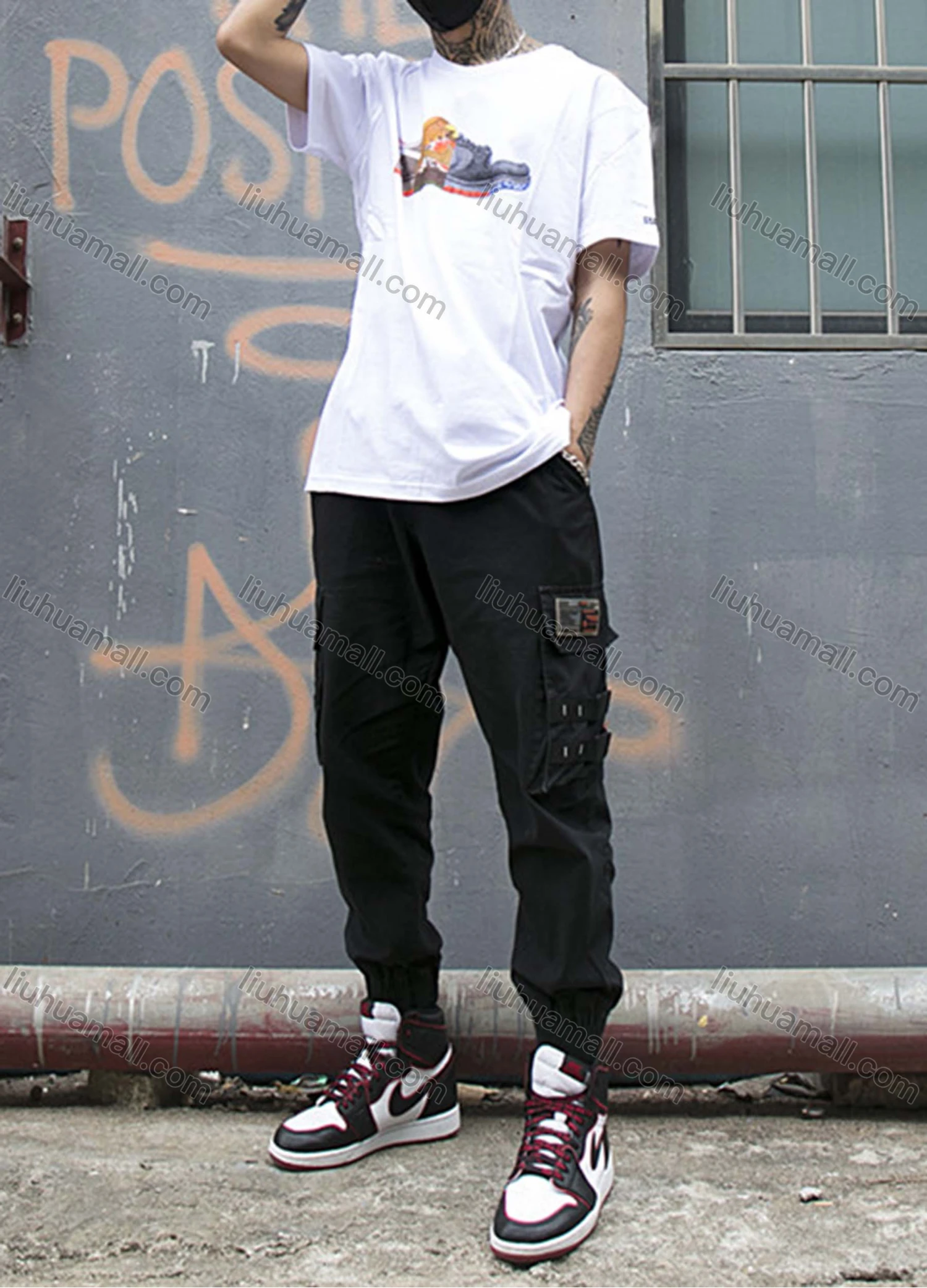 Wholesale Men's Round Neck Short Sleeve Shoe Graphic T-Shirt 1908C10115# - Liuhuamall