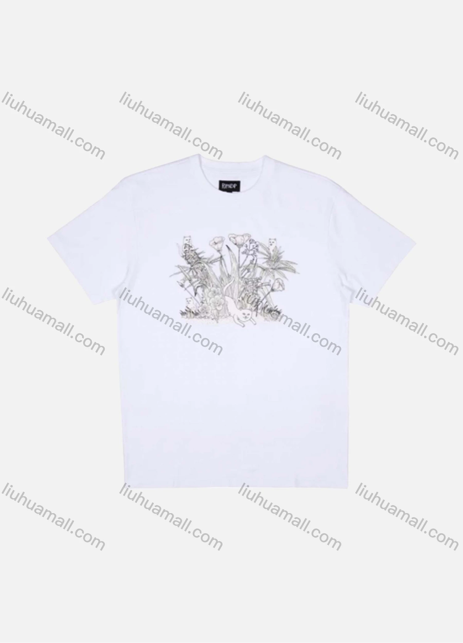 Wholesale Men's Round Neck Short Sleeve Floral Graphic T-Shirt 3549# - Liuhuamall