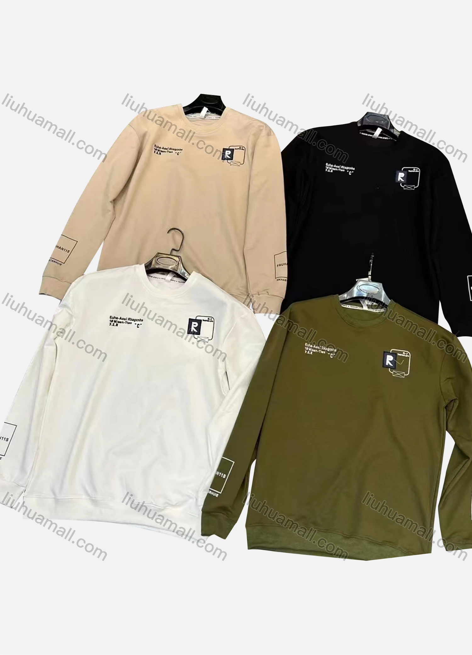 Wholesale Men's Casual Round Neck Long Sleeve Logo Sweatshirt 6104# - Liuhuamall