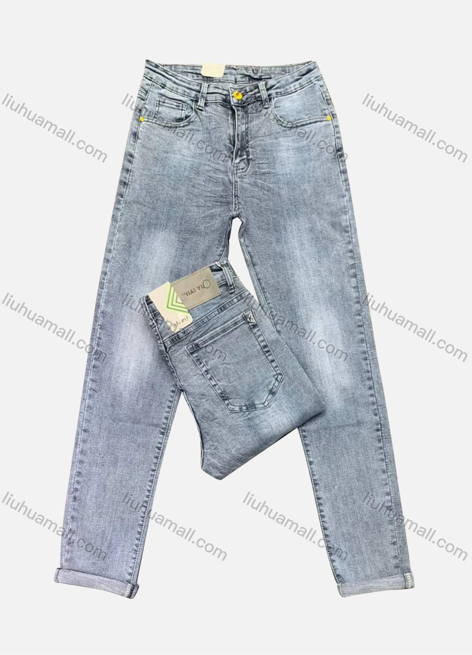 Wholesale Men's Casual Plain Distressed Ankle Length Straight Leg Jean 909# - Liuhuamall