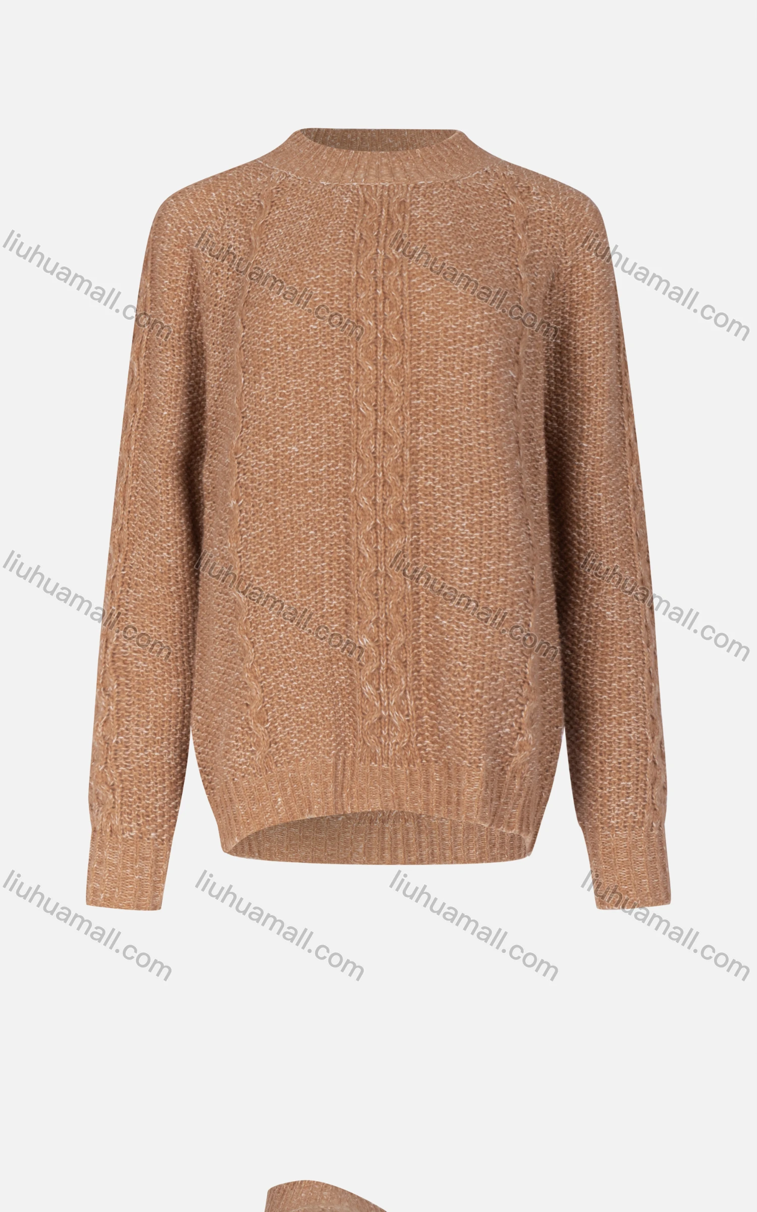 Wholesale Women's Casual Mock Neck Long Sleeve Cable Knit Sweater 6018-11# - Liuhuamall