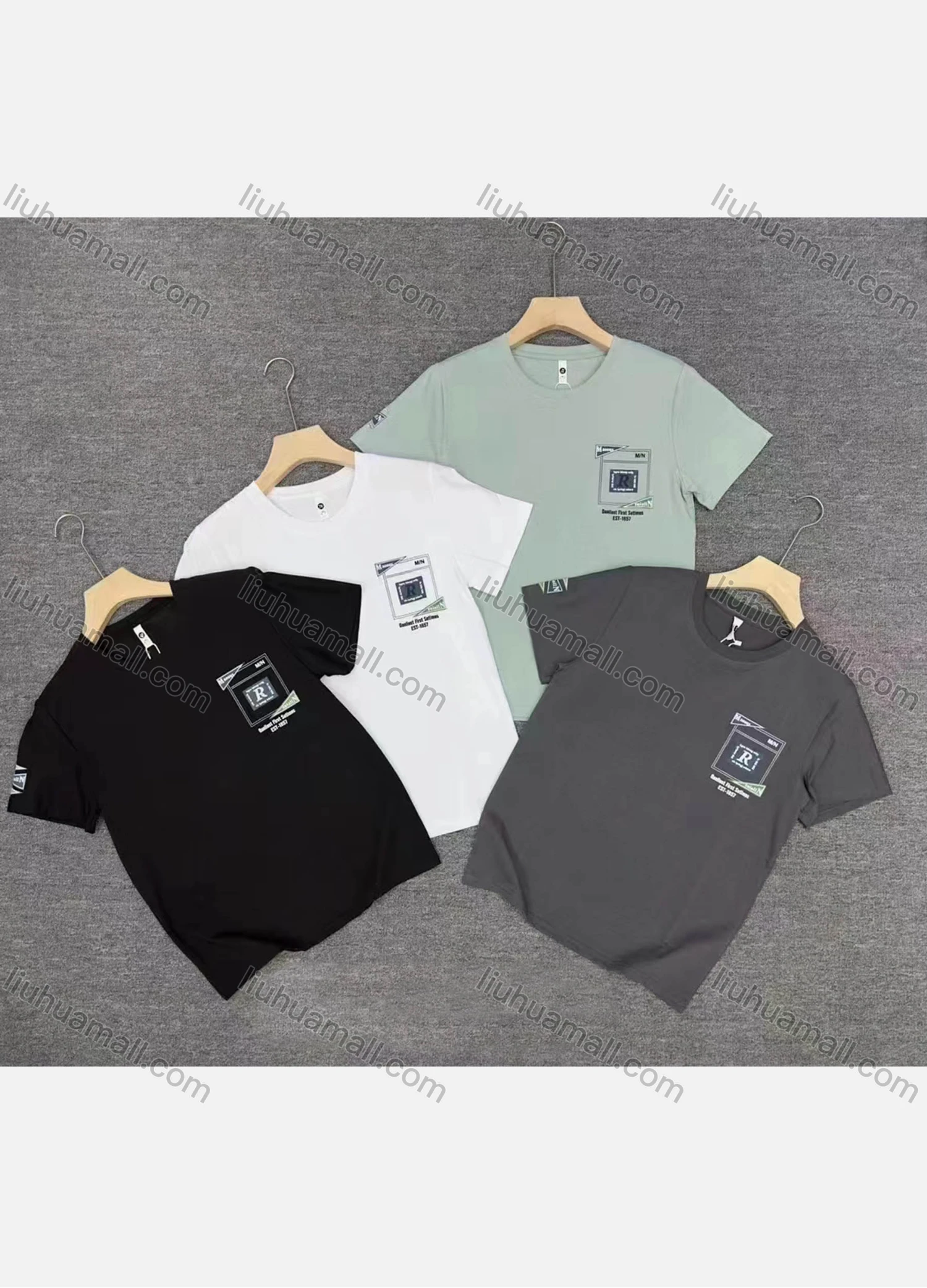 Wholesale Men's Casual Letter Print Short Sleeve Tee - Liuhuamall