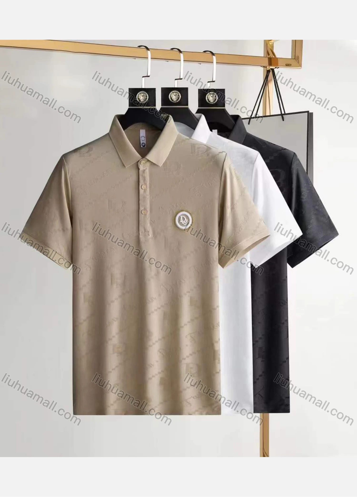 Wholesale Men's Casual Logo Short Sleeve Polo Shirt - Liuhuamall
