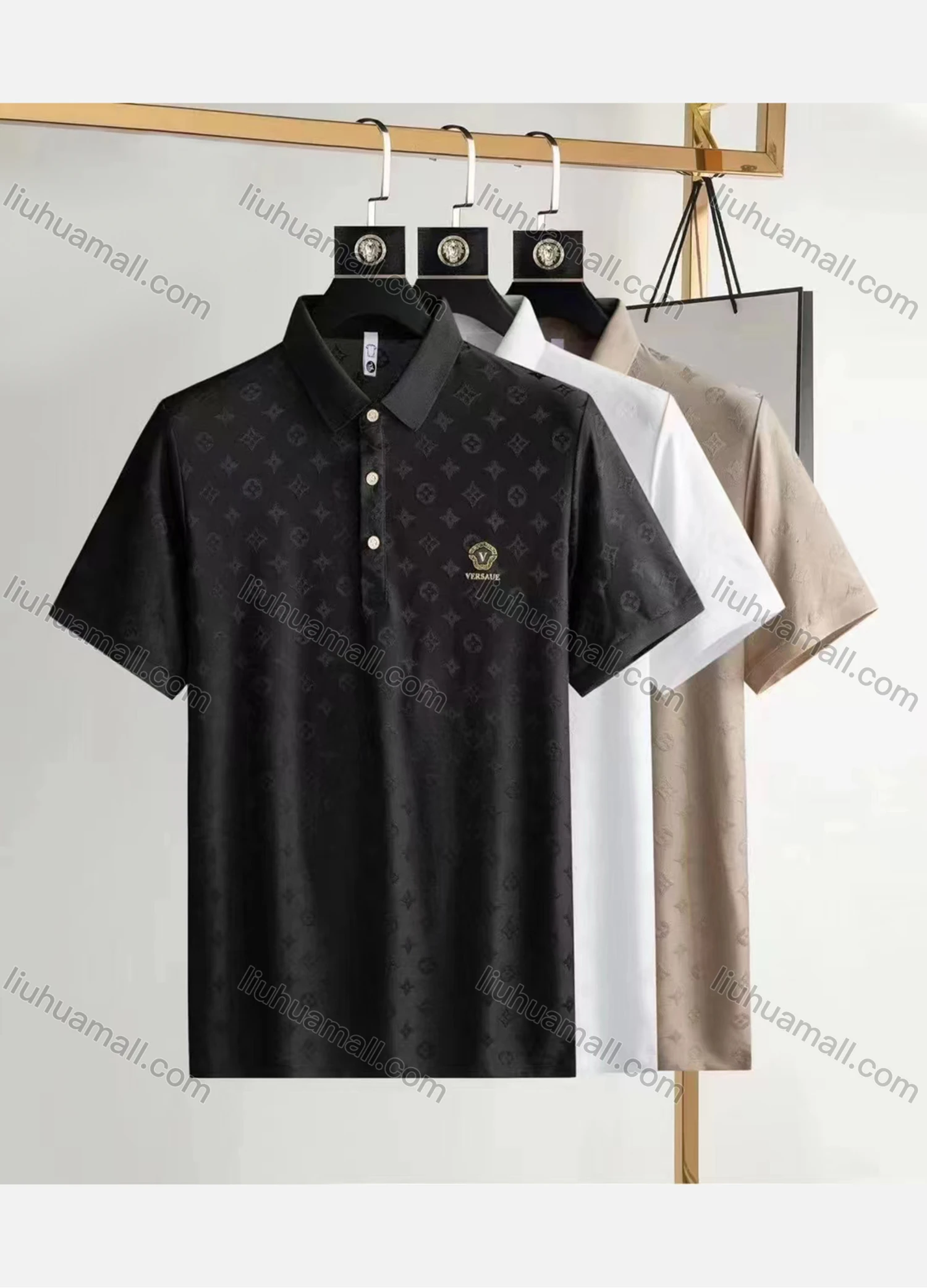 Wholesale Men's Casual Logo Short Sleeve Polo Shirt - Liuhuamall