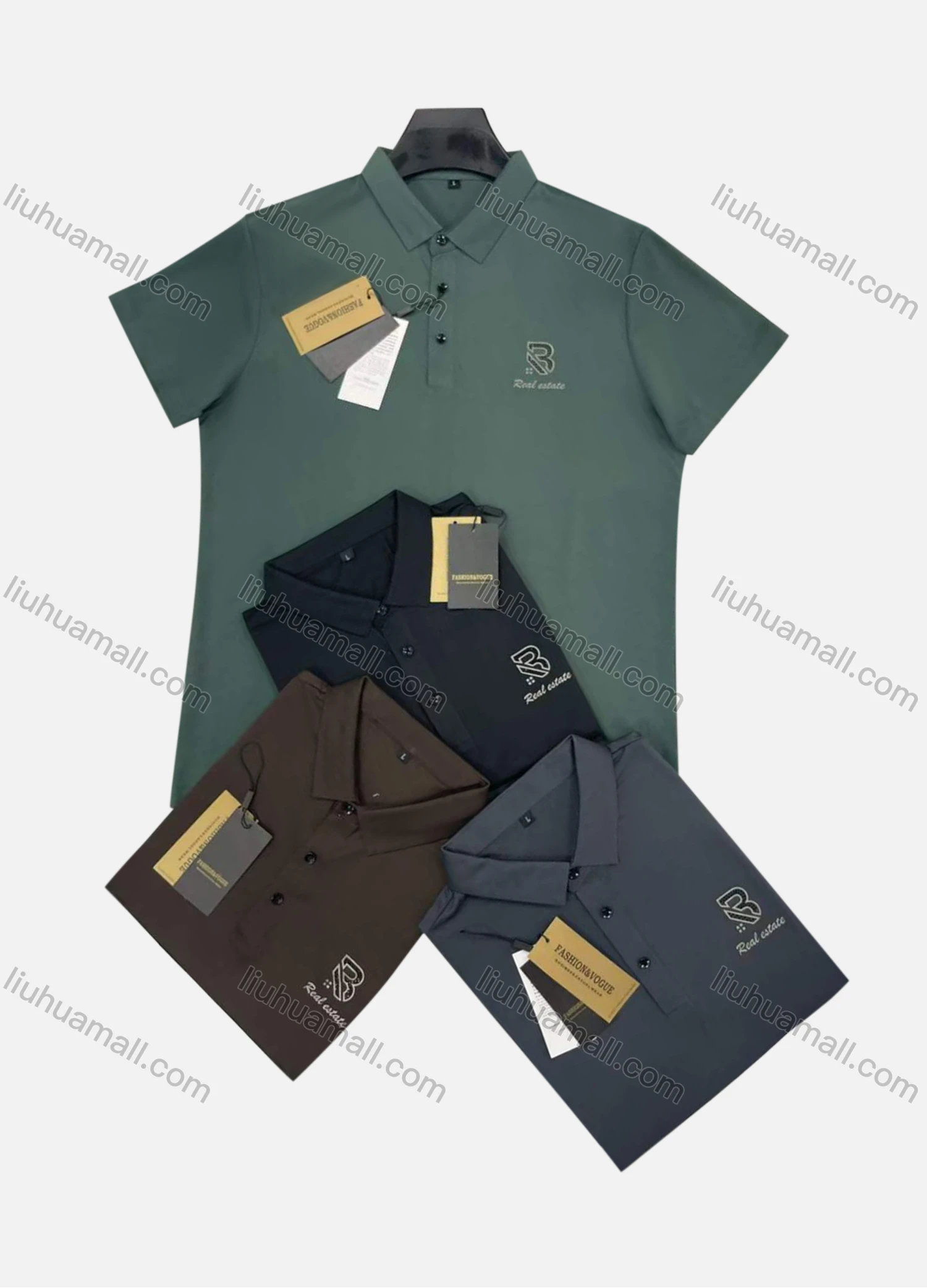 Wholesale Men's Casual Logo Short Sleeve Polo Shirt - Liuhuamall