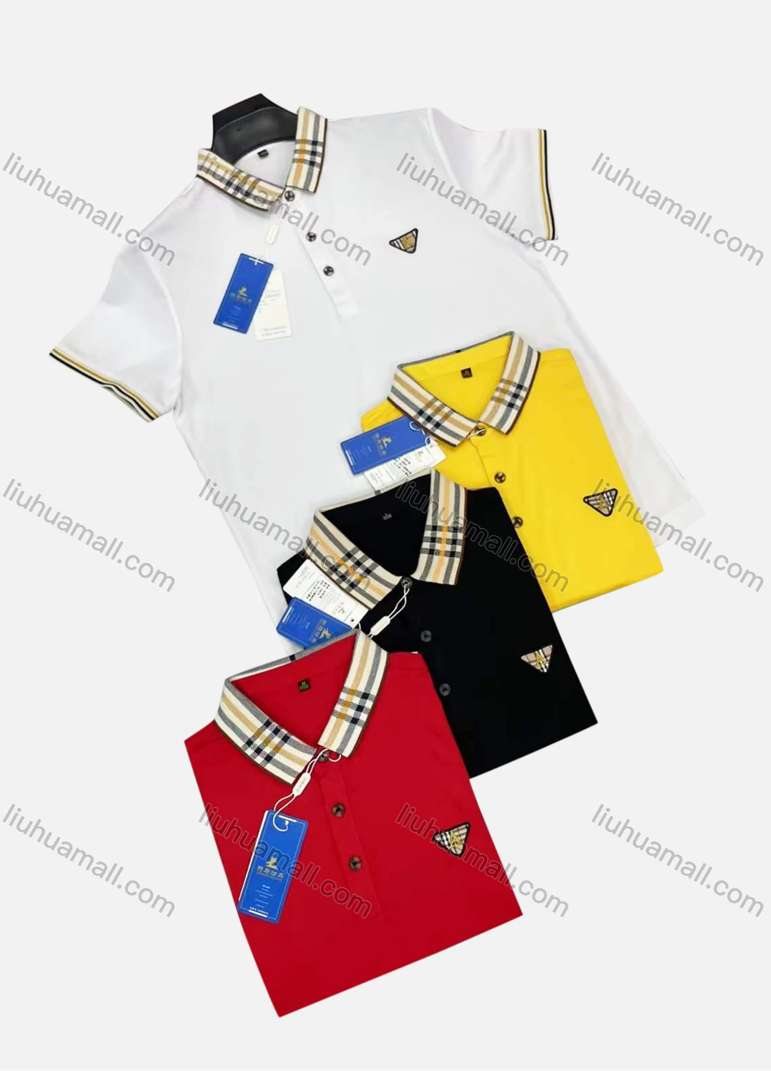 Wholesale Men's Casual Logo Short Sleeve Polo Shirt - Liuhuamall