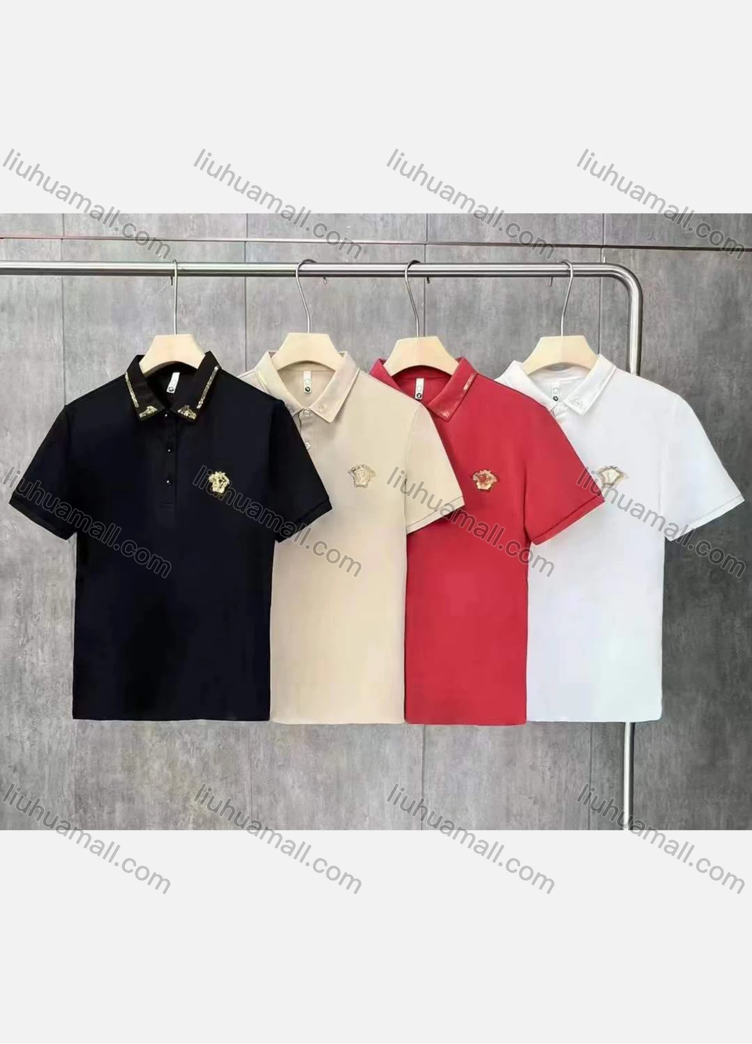 Wholesale Men's Casual Logo Short Sleeve Polo Shirt - Liuhuamall