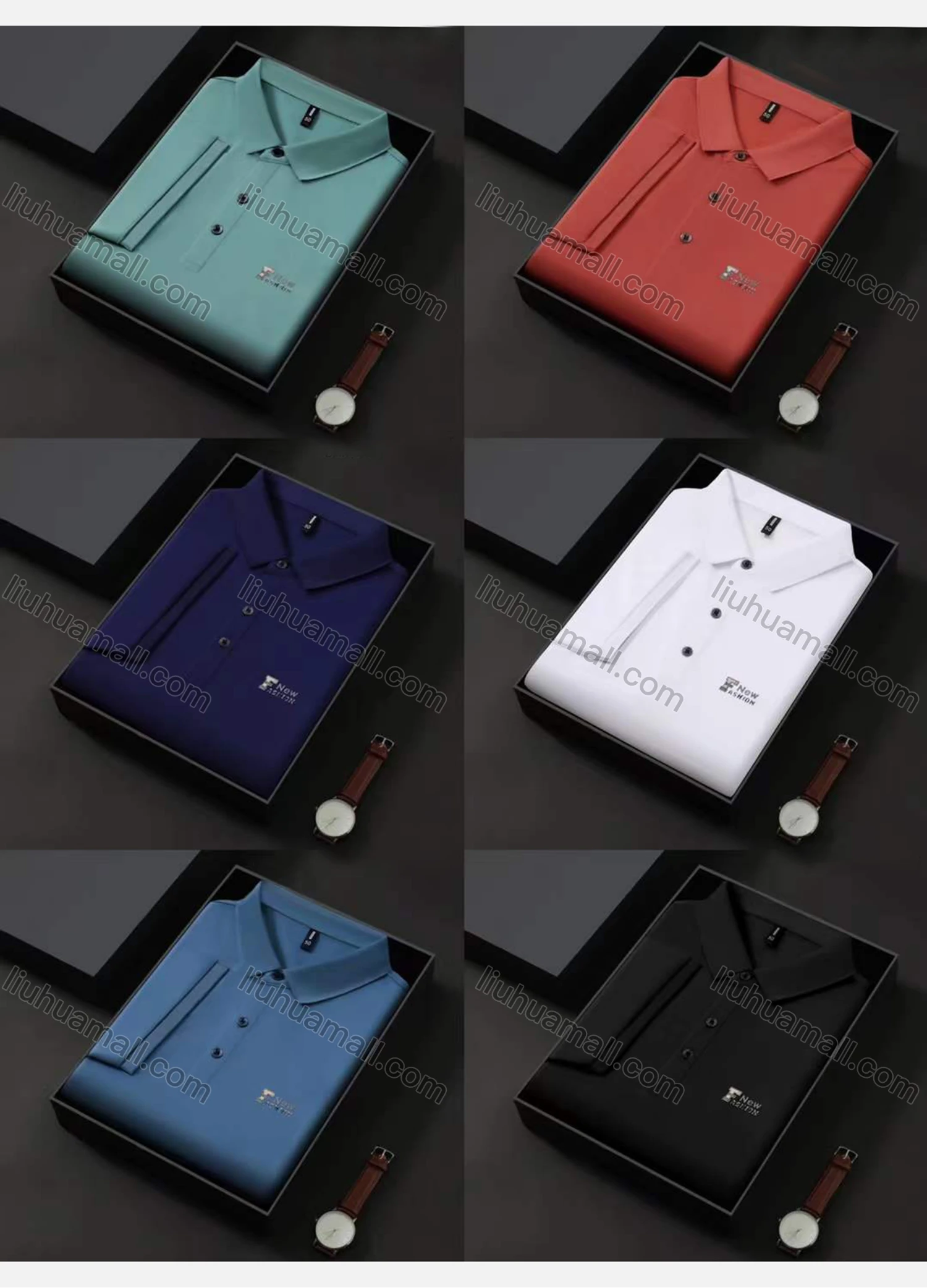 Wholesale Men's Casual Logo Short Sleeve Polo Shirt - Liuhuamall