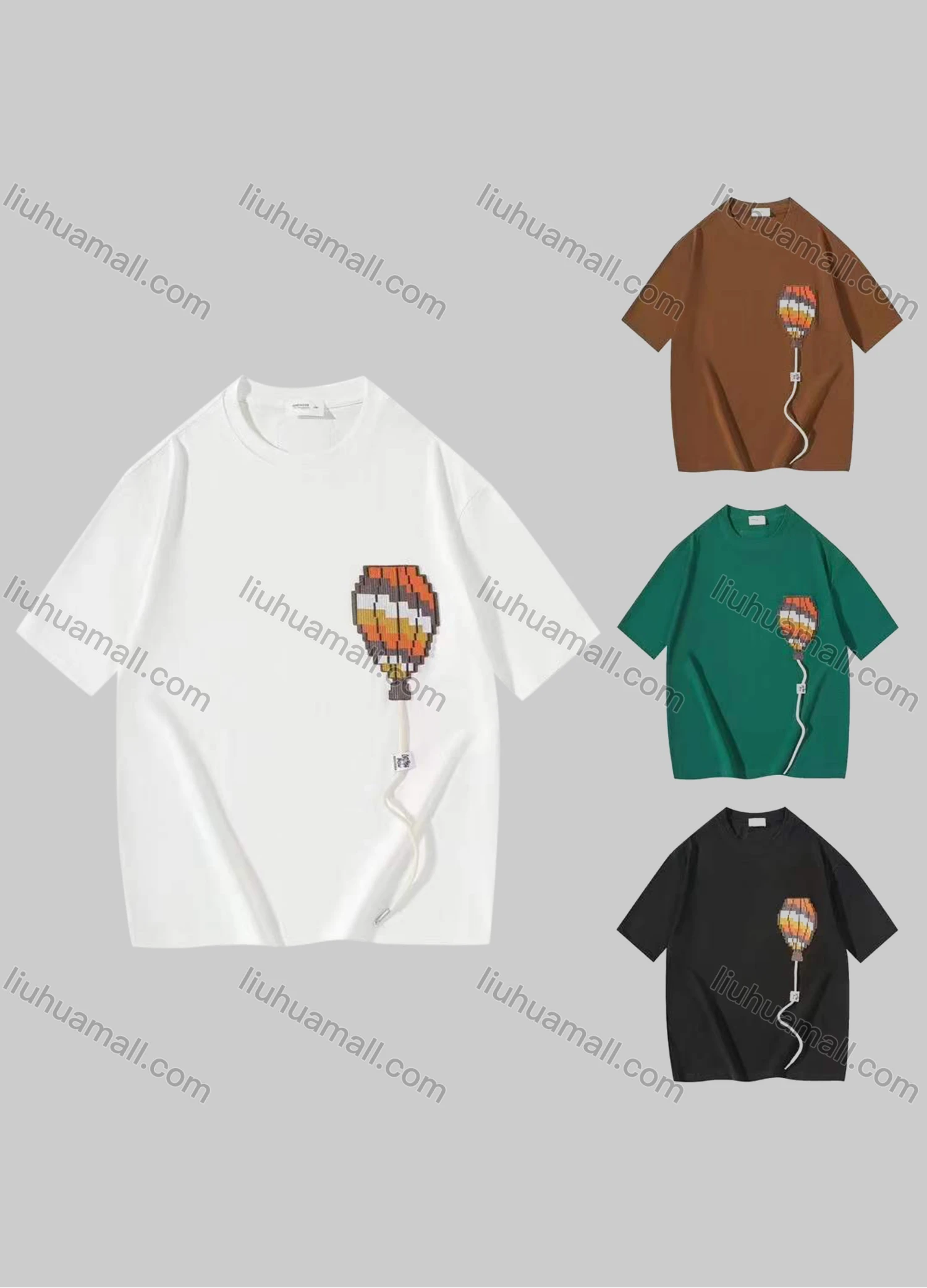 Wholesale Men's Casual Graphic Round Neck Short Sleeve Tee - Liuhuamall