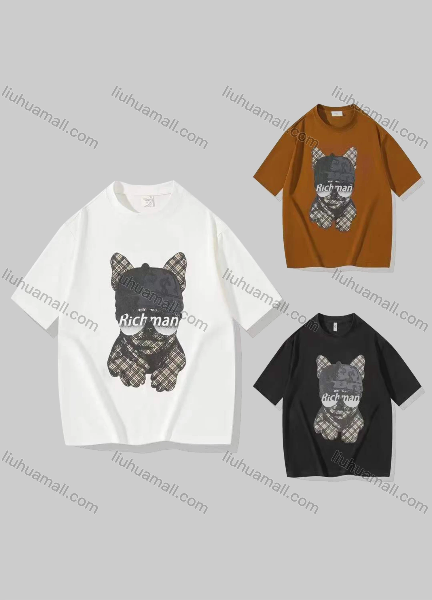 Wholesale Men's Casual Graphic Round Neck Short Sleeve Tee - Liuhuamall