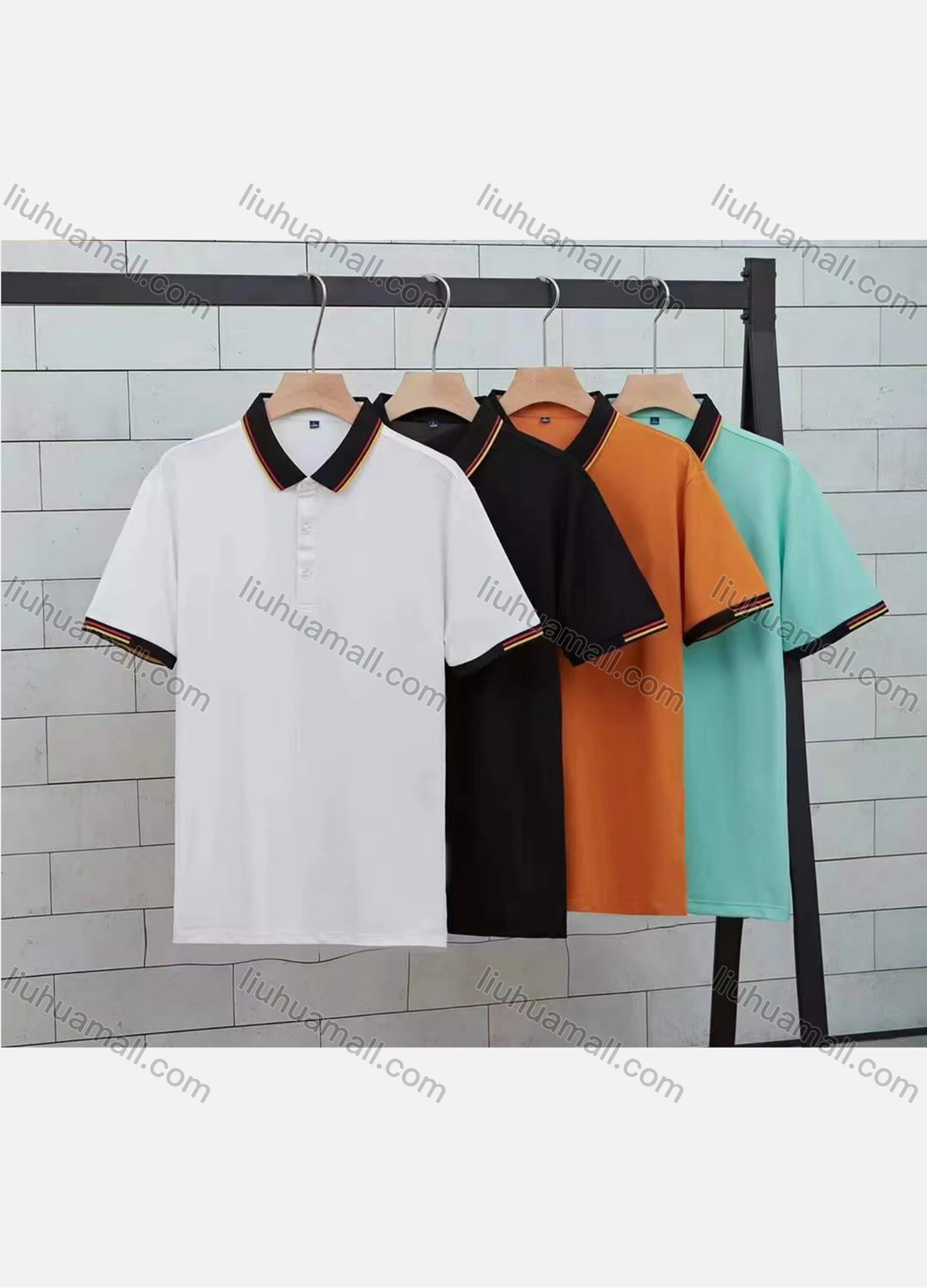 Wholesale Men's Casual Short Sleeve Polo Shirt - Liuhuamall