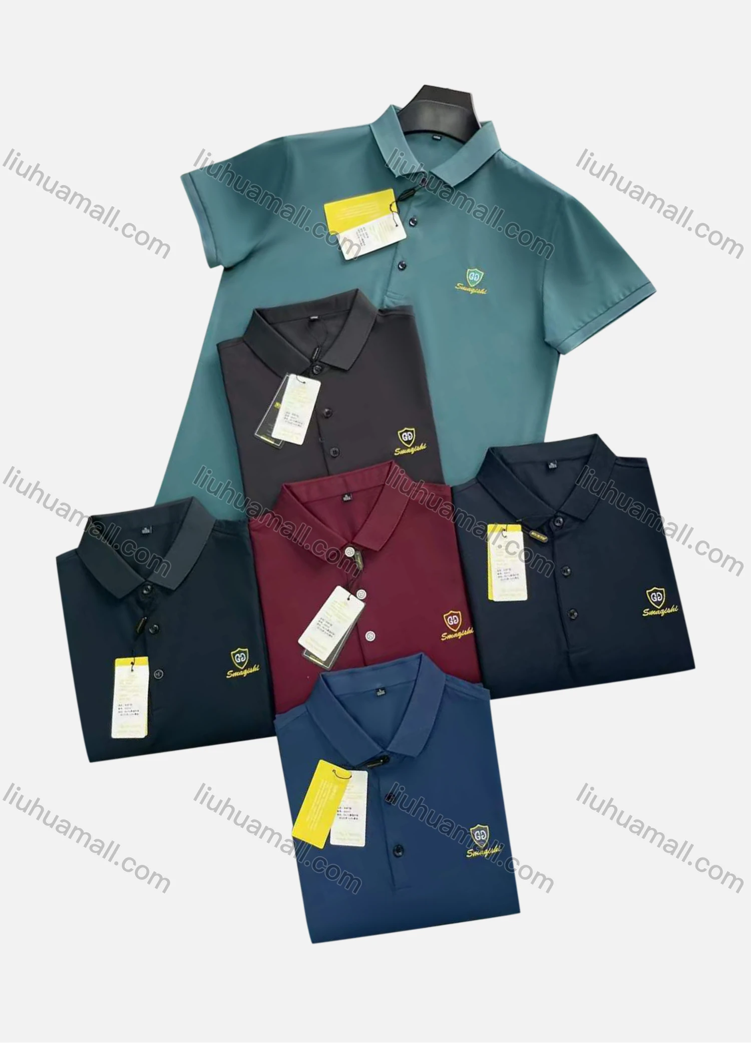 Wholesale Men's Casual Logo Short Sleeve Polo Shirt - Liuhuamall