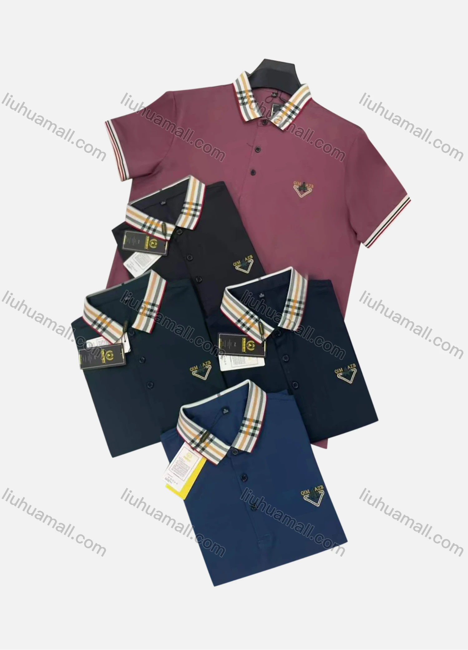 Wholesale Men's Casual Logo Short Sleeve Polo Shirt - Liuhuamall