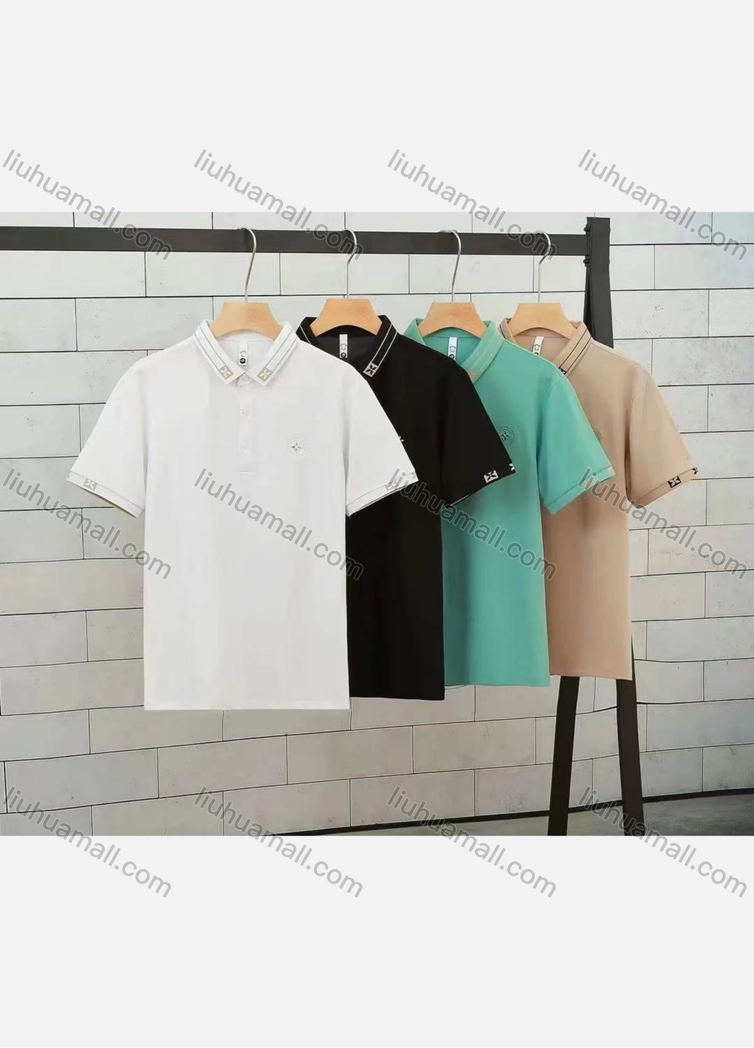 Wholesale Men's Casual Logo Short Sleeve Polo Shirt - Liuhuamall