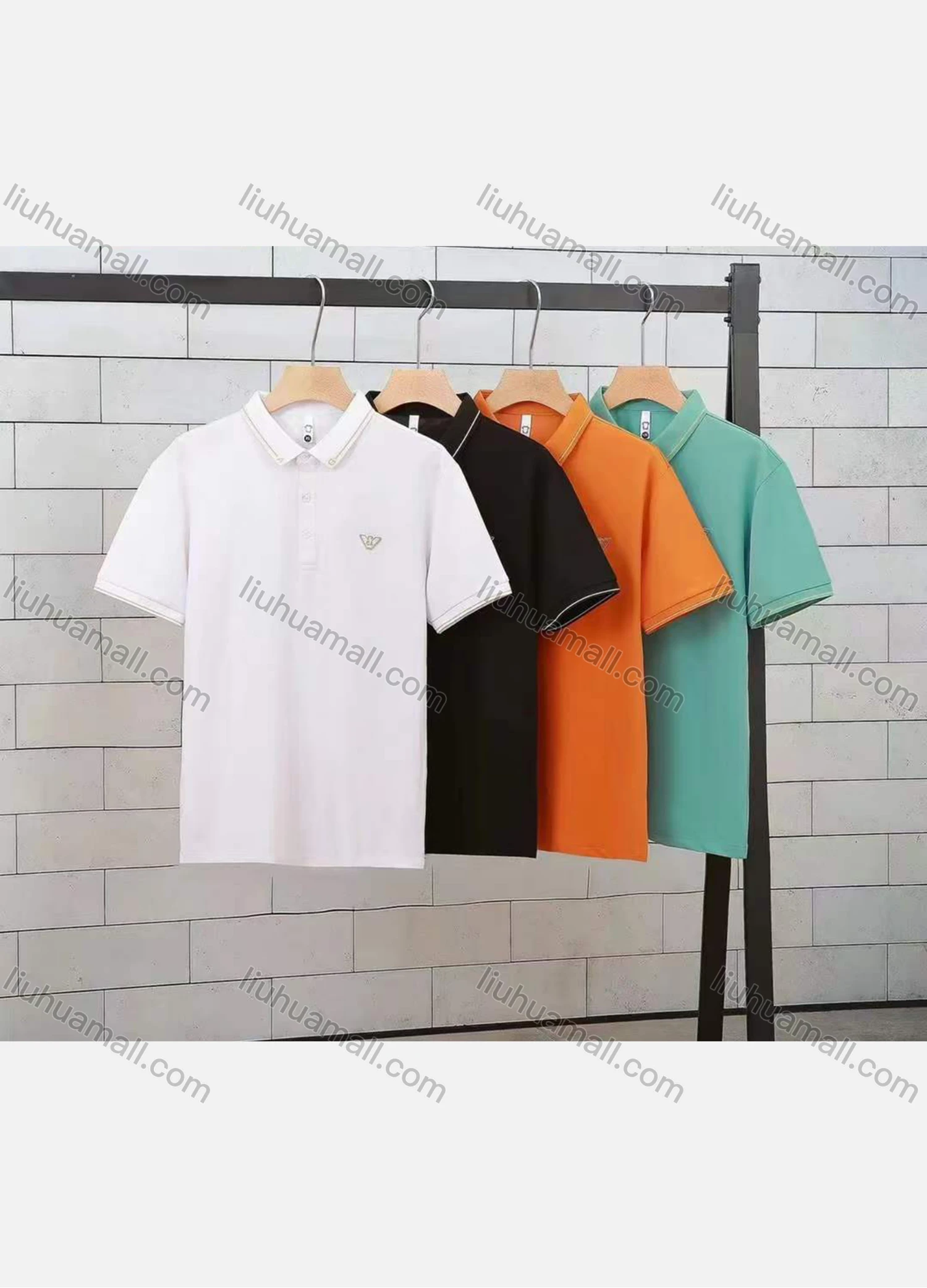 Wholesale Men's Casual Logo Short Sleeve Polo Shirt - Liuhuamall