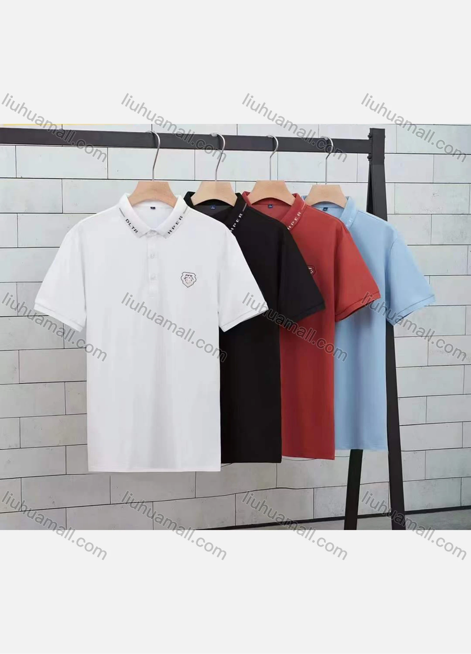 Wholesale Men's Casual Logo Short Sleeve Polo Shirt - Liuhuamall