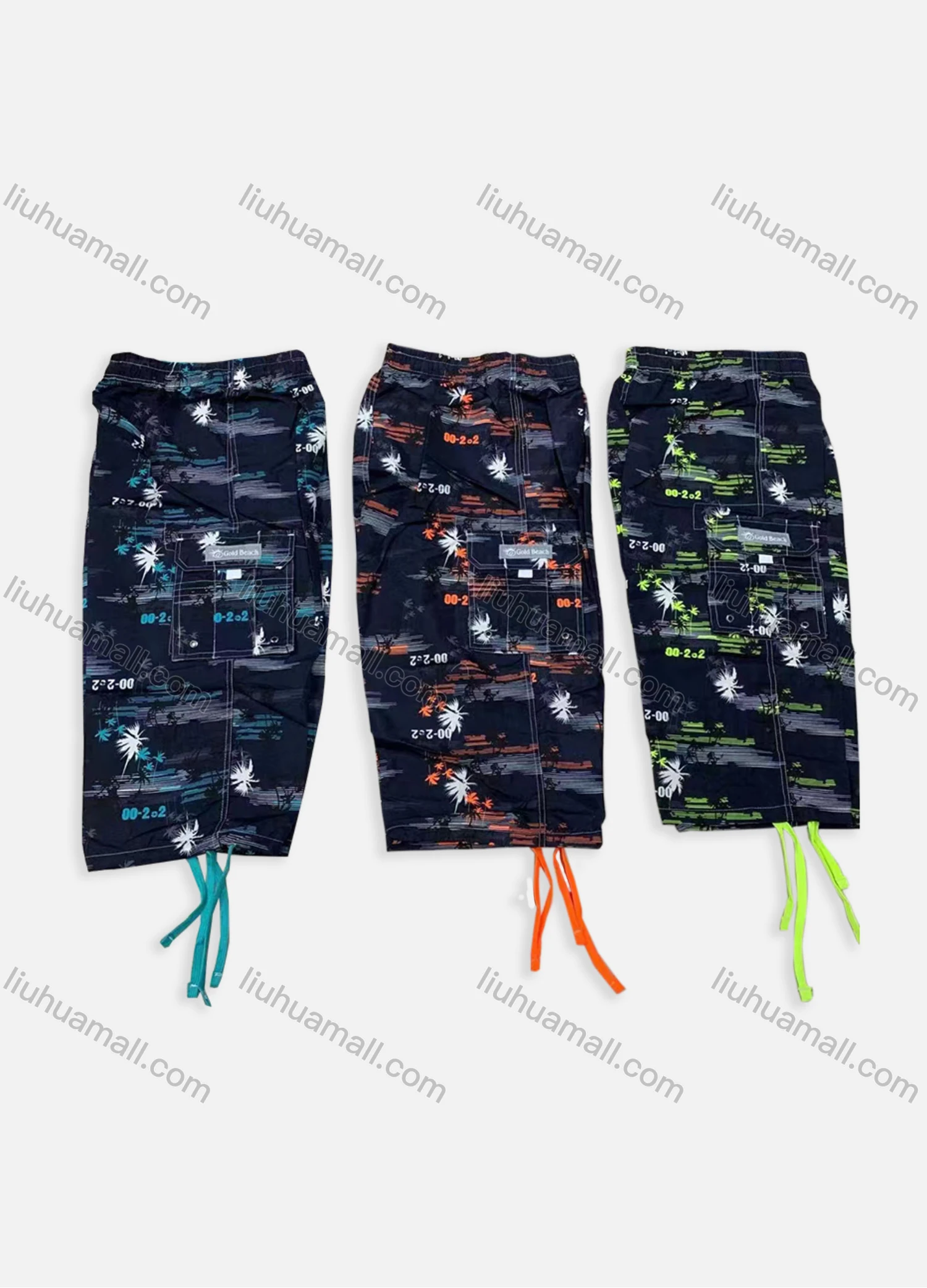 Wholesale Men's Casual Graffiti Slant Pockets Elastic Waist Cargo Pants 193# - Liuhuamall