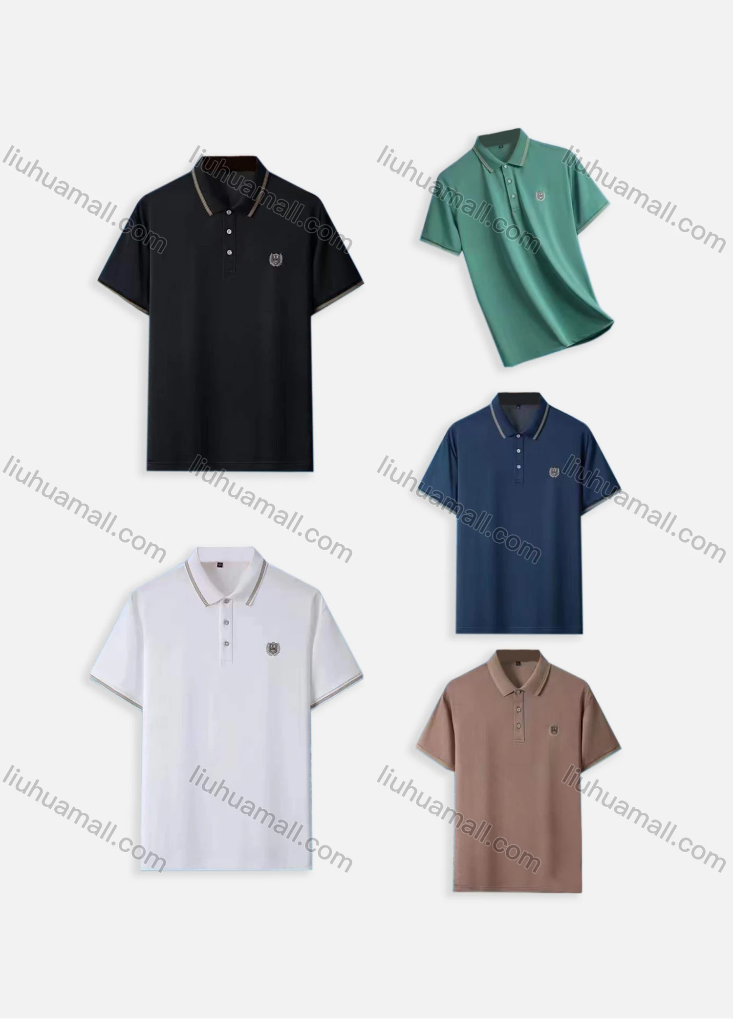 Wholesale Men's Casual Logo Short Sleeve Polo Shirt - Liuhuamall
