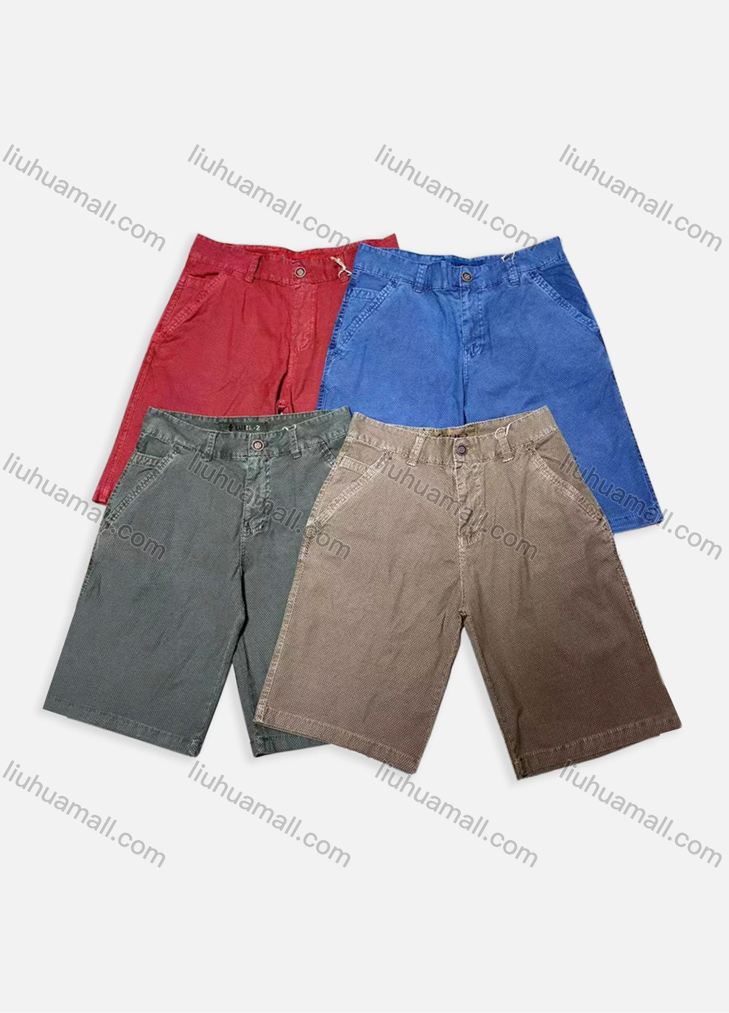 Wholesale Men's Casual Plain Multiple Pockets Button Closure Chino Shorts 2019B# - Liuhuamall