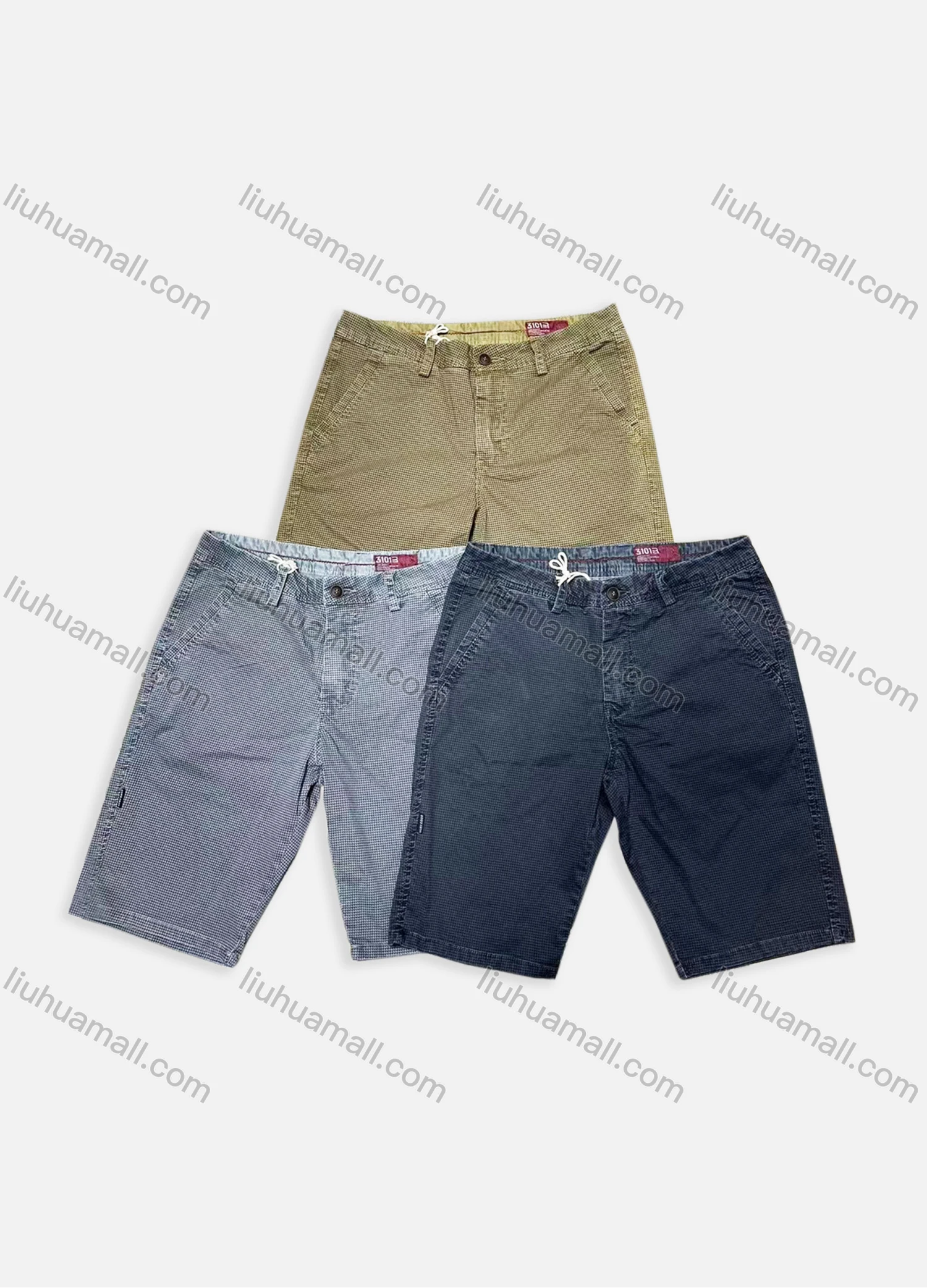 Wholesale Men's Casual Plain Button Closure Chino Shorts 9376# - Liuhuamall