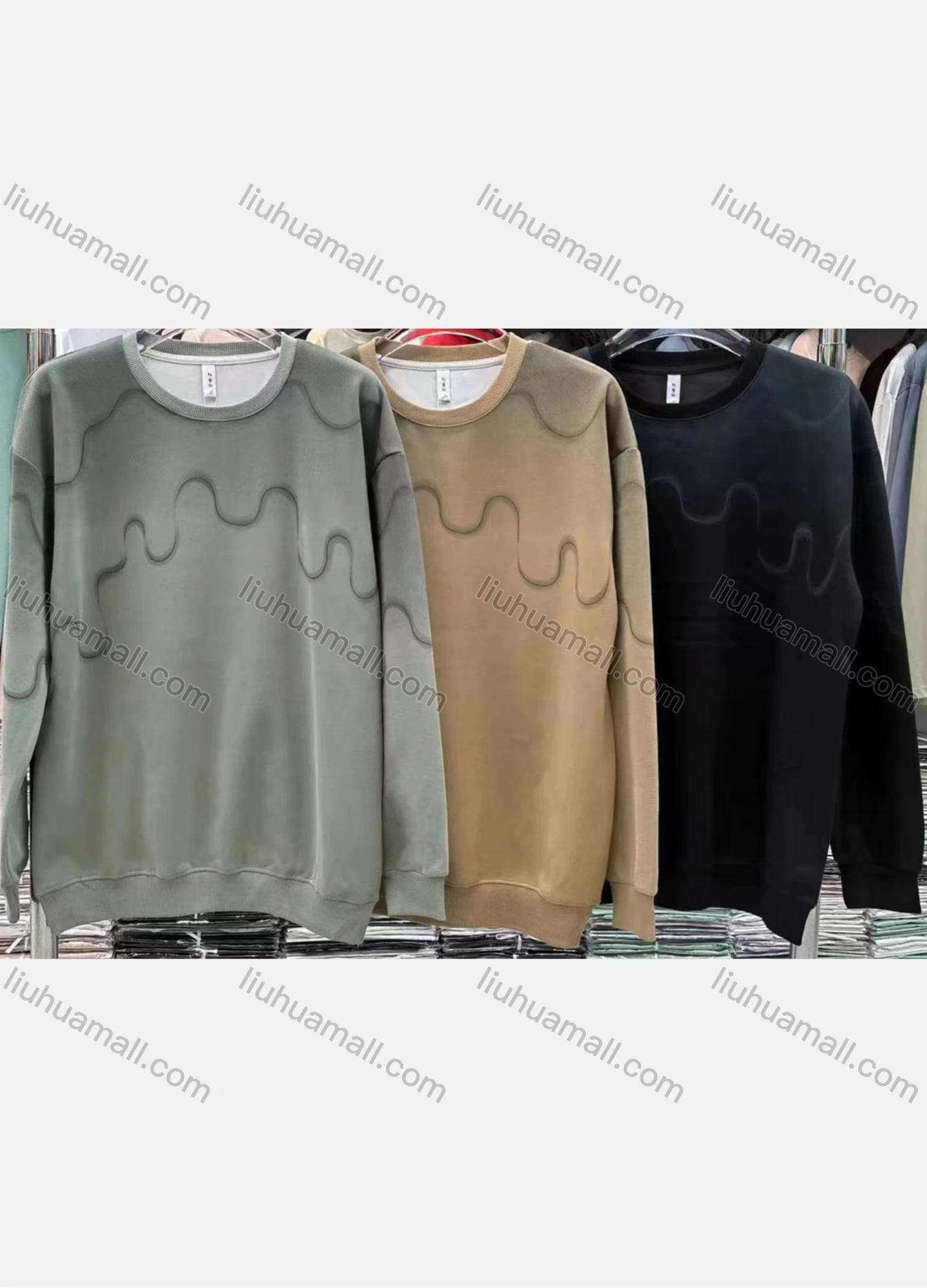 Wholesale Men's Casual Striped Long Sleeve Round Neck Sweatshirt H33005# - Liuhuamall
