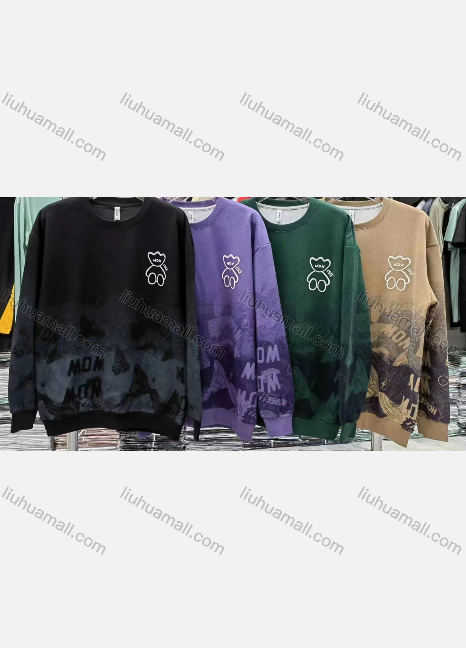 Wholesale Men's Casual Graphic Long Sleeve Round Neck Sweatshirt H33007# - Liuhuamall