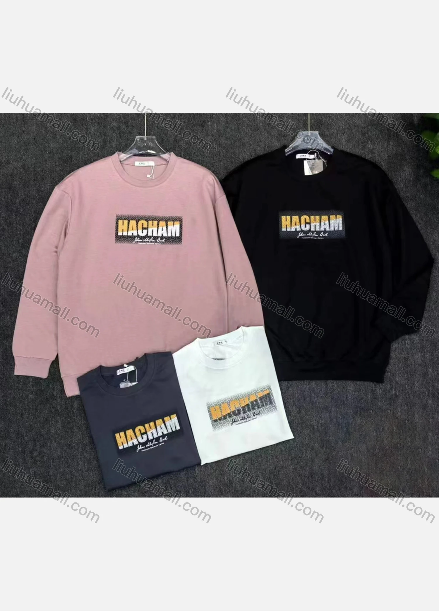 Wholesale Men's Casual Letter Graphic Long Sleeve Round Neck Sweatshirt M8108# - Liuhuamall
