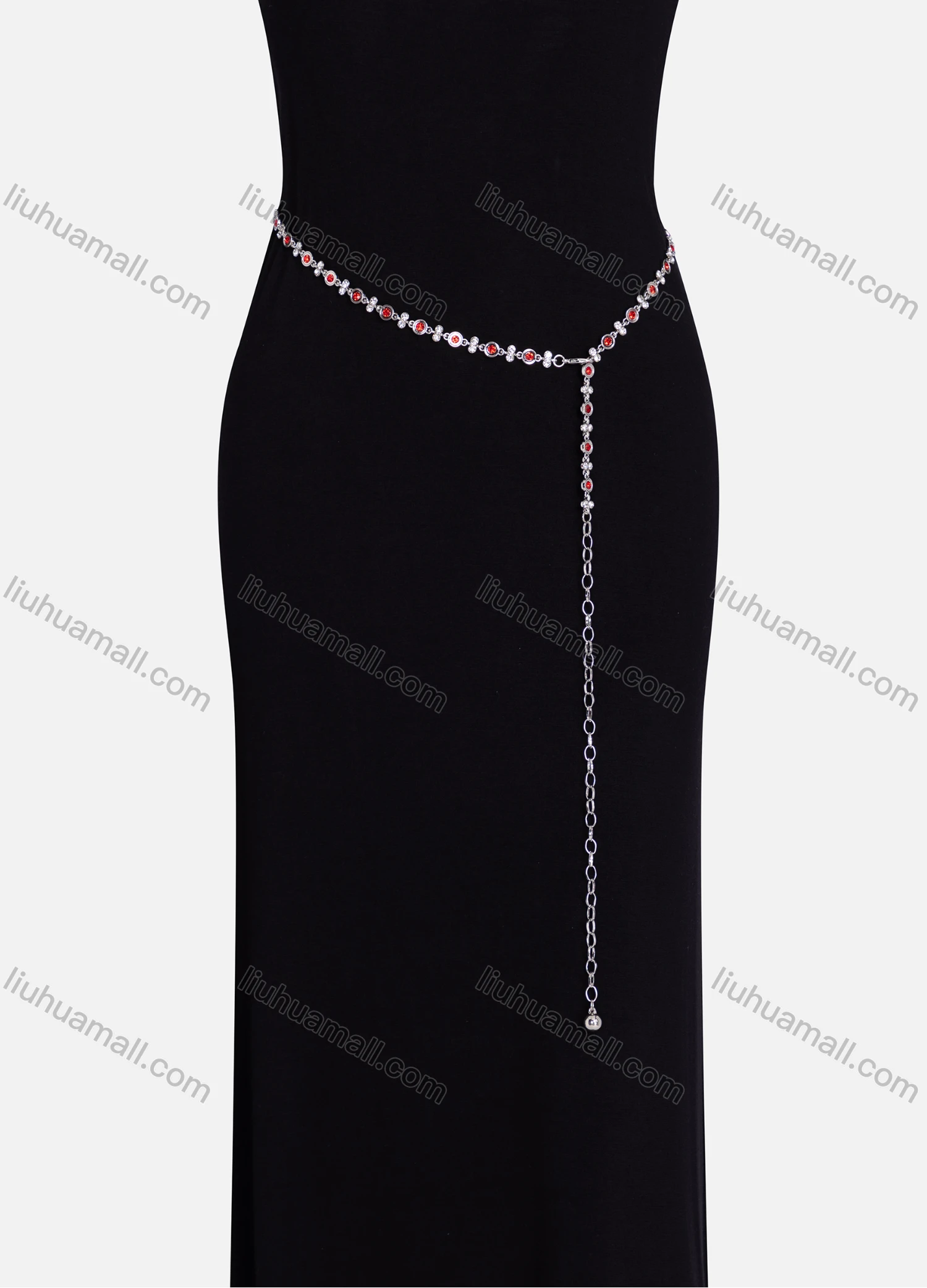 Wholesale Rhinestones Decor Metal Waist Chain QDLF2310# - Liuhuamall