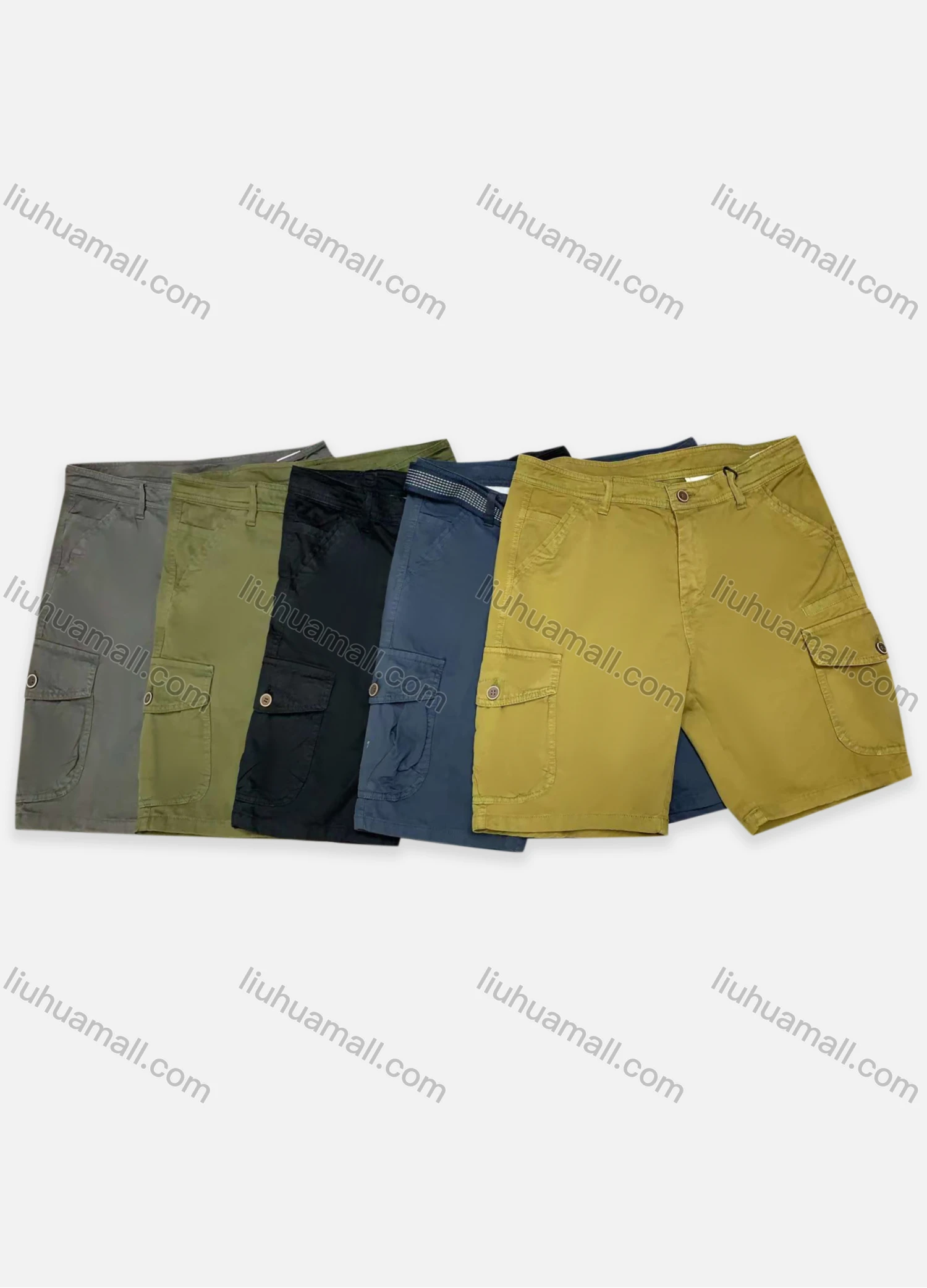 Wholesale Men's Casual Plain Flap Pockets Shorts 28551# - Liuhuamall