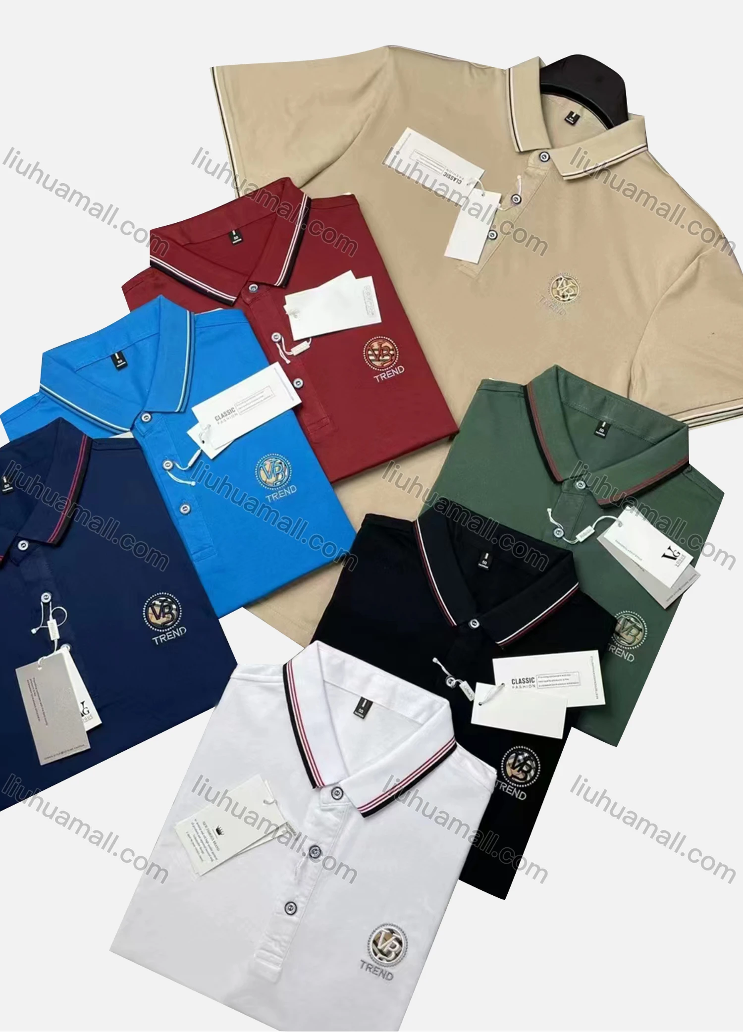 Wholesale Men's Casual Logo Short Sleeve Polo Shirt - Liuhuamall