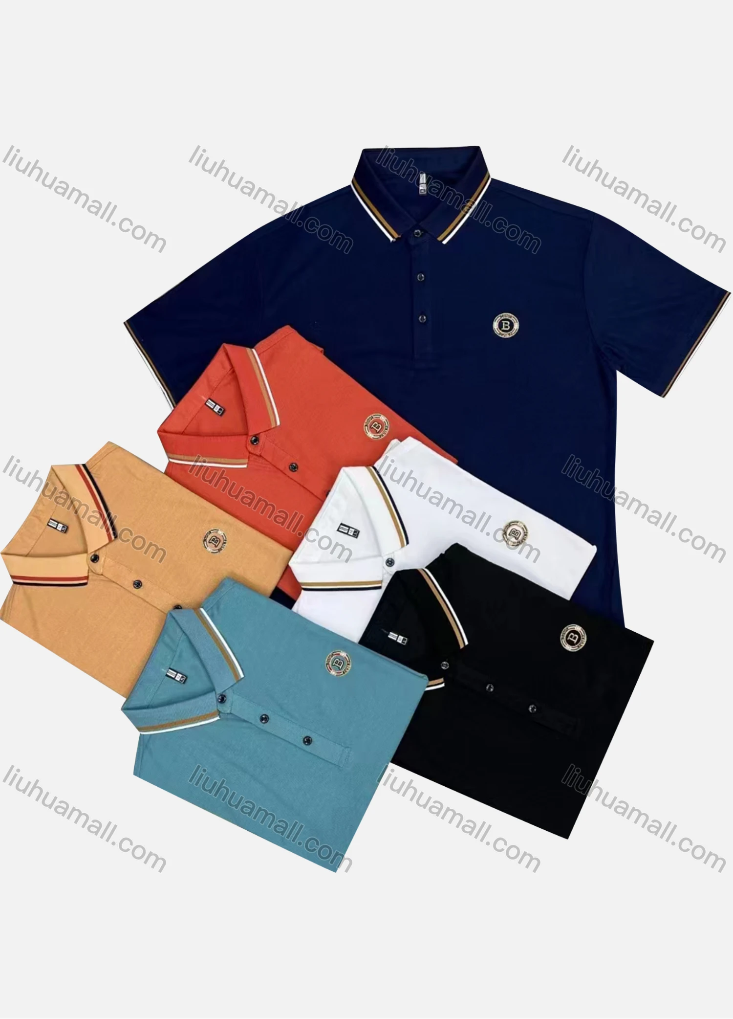Wholesale Men's Casual Logo Short Sleeve Polo Shirt 8819# - Liuhuamall