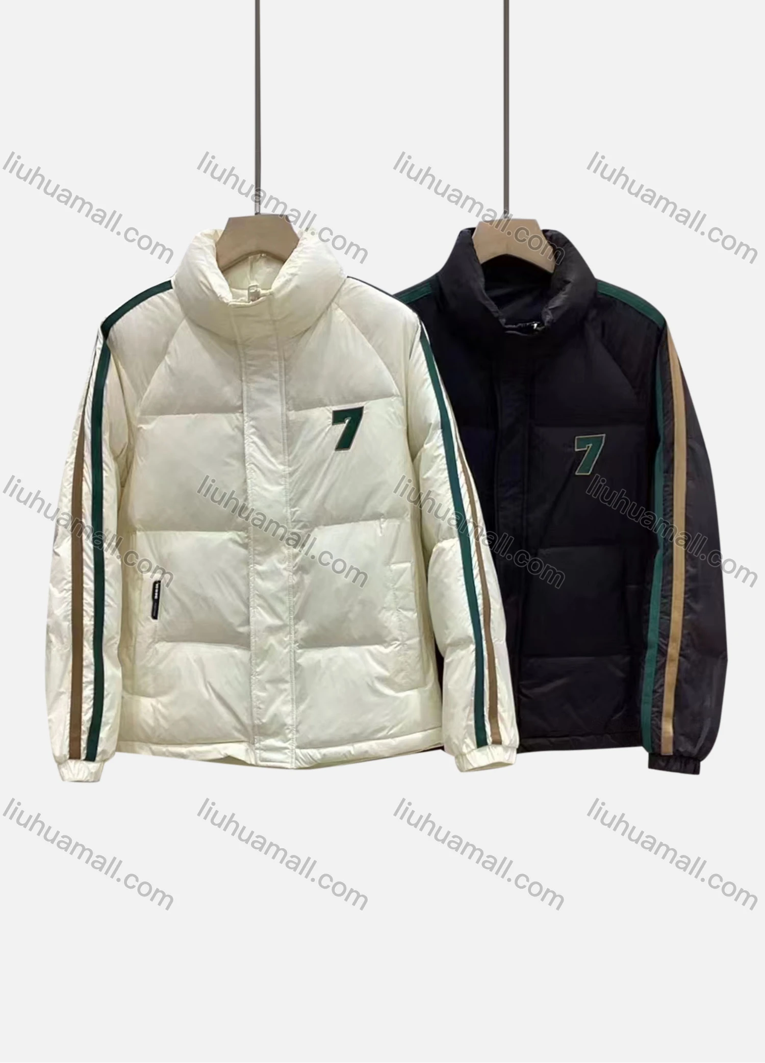 Wholesale Men's Casual Windproof Stand Collar Multiple Pockets Puffer Jacket 66C# - Liuhuamall